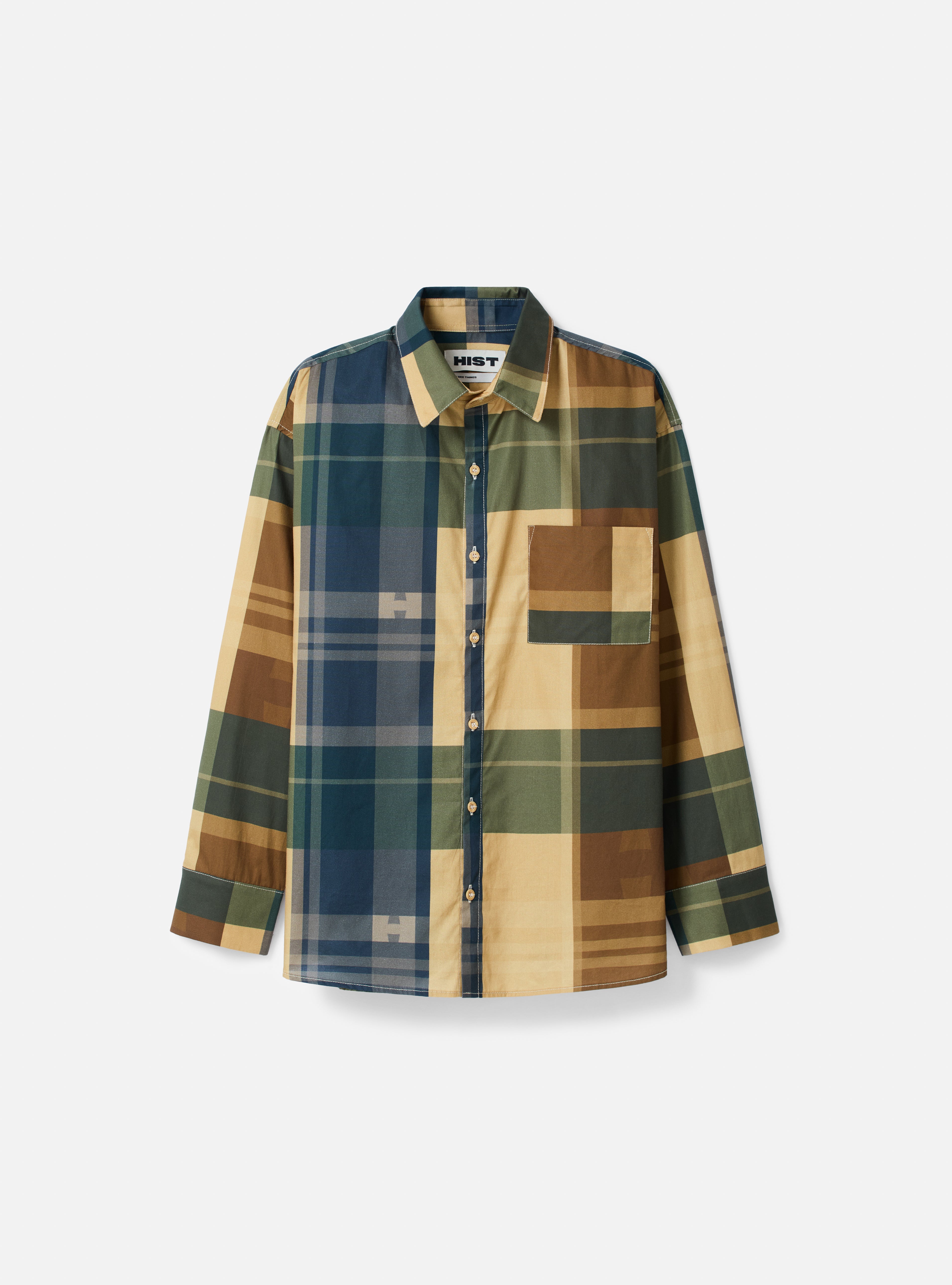 Camisa manga longa estampa xadrez | amarelo