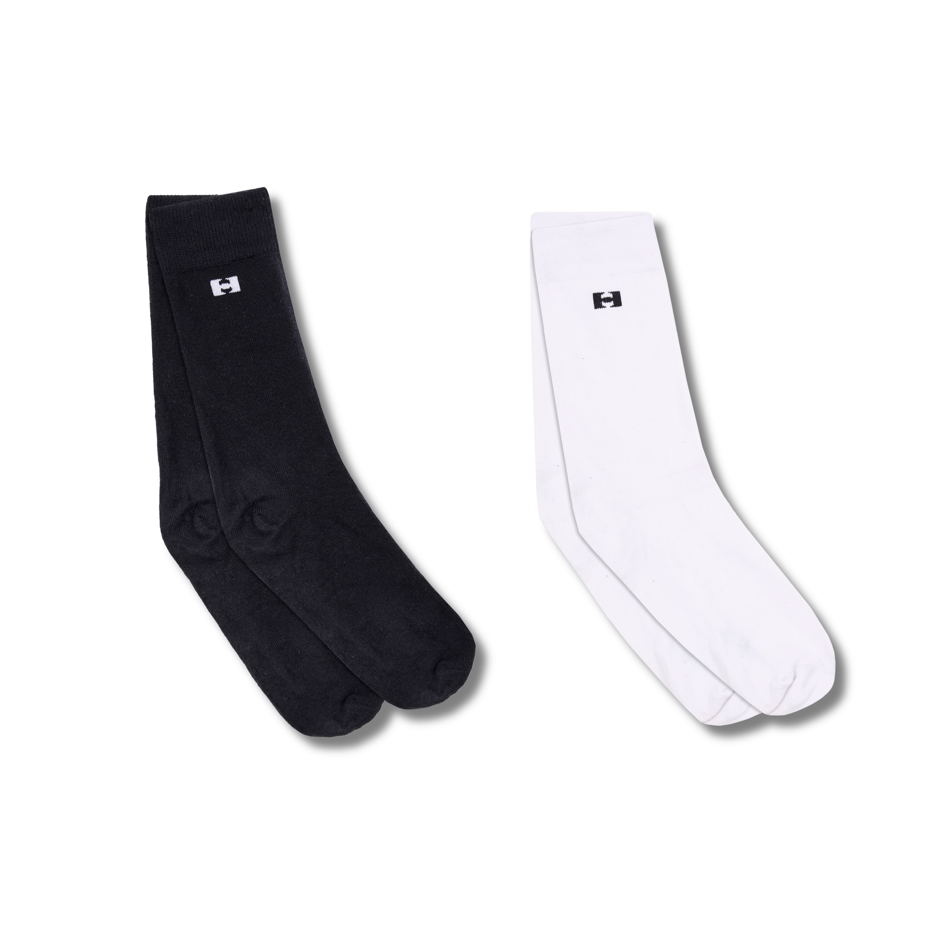 Combo meia lisa h | branco e preta