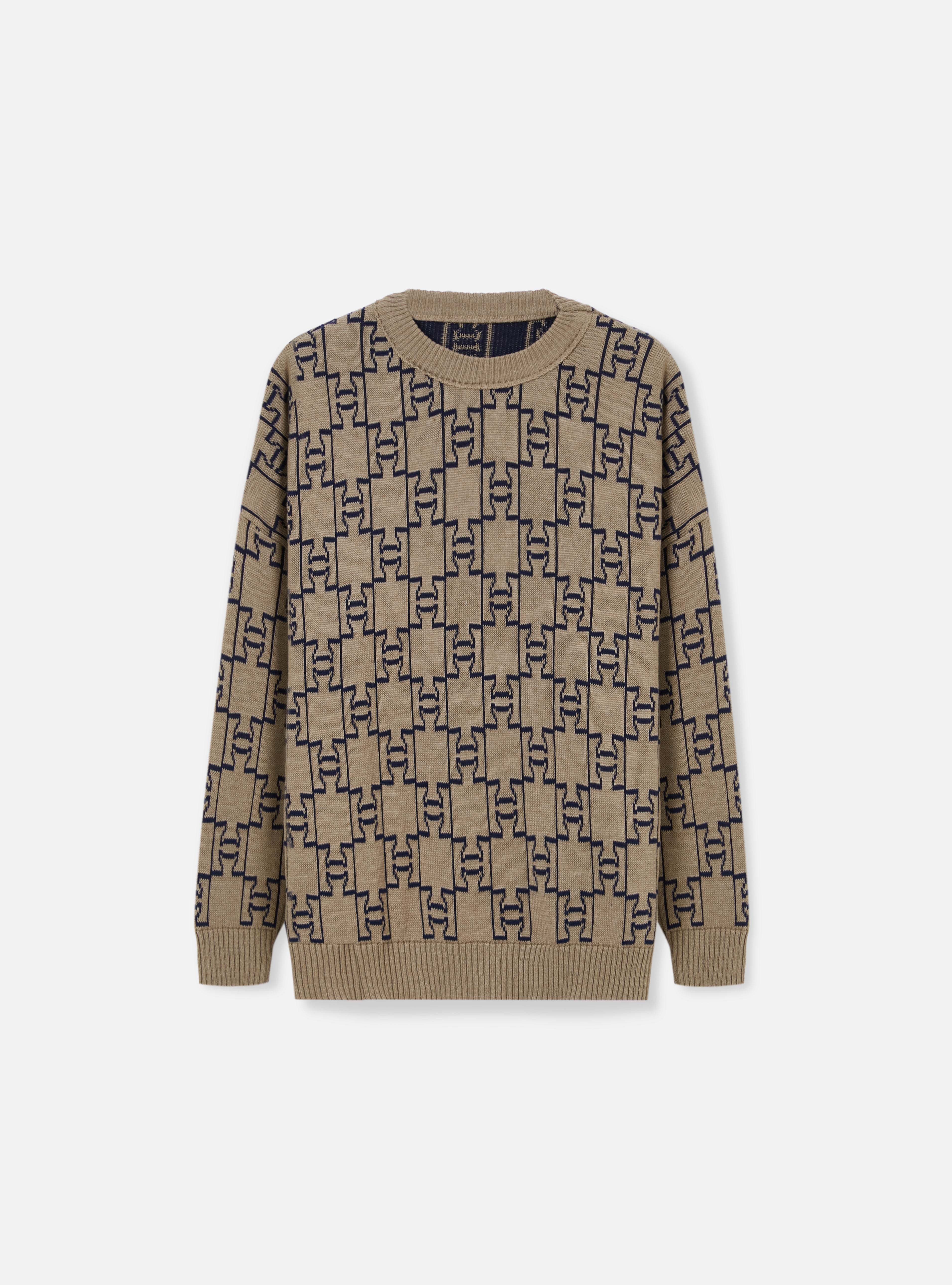 Suéter tricot monograma | marrom