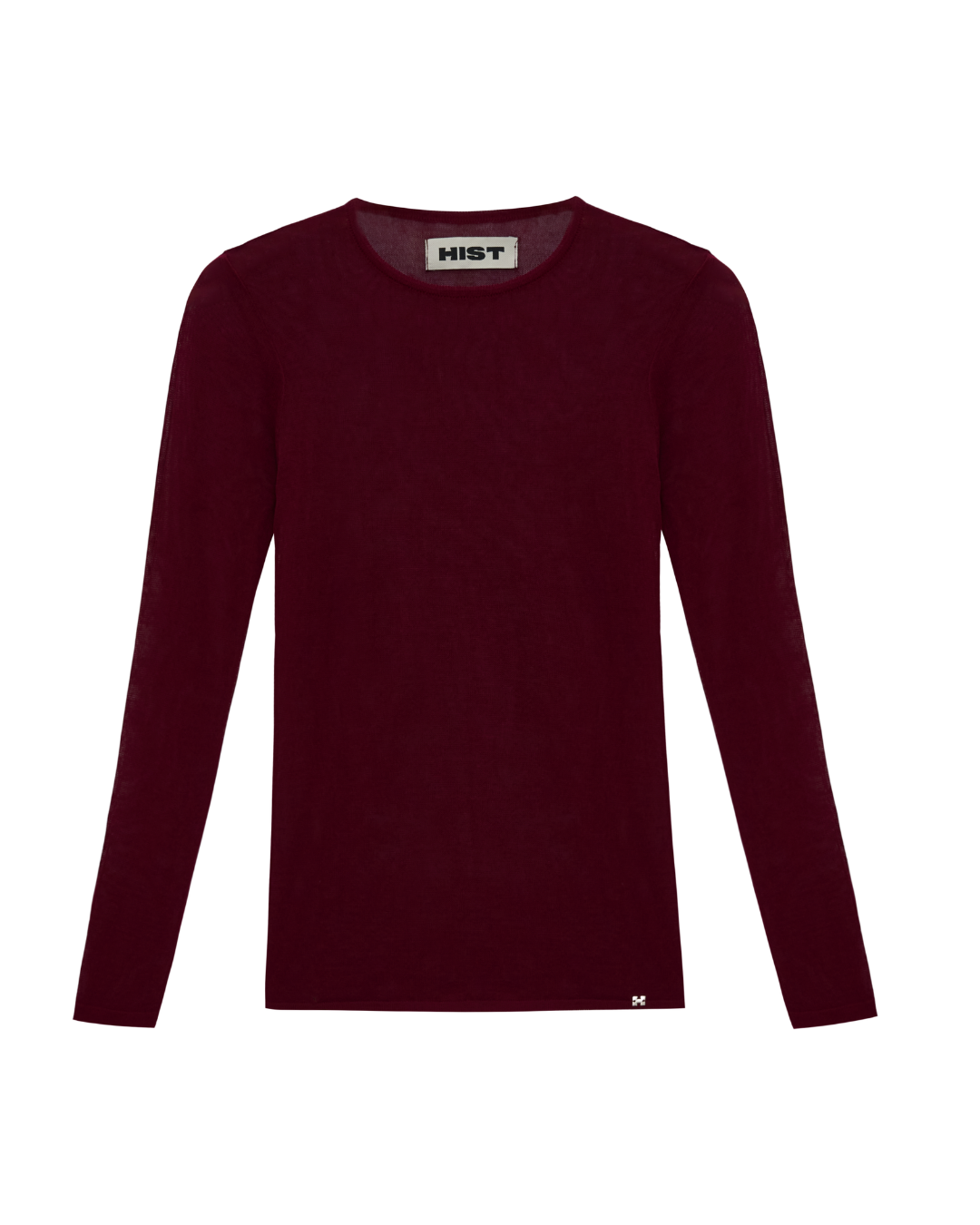 Blusa tricot slim transparente | bordô