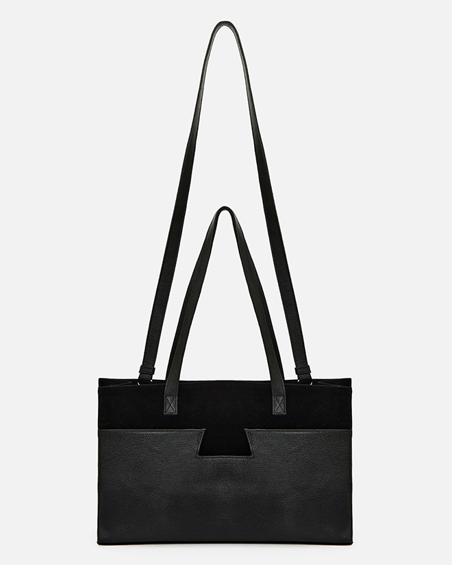 Bolsa tote média pocket h | preto
