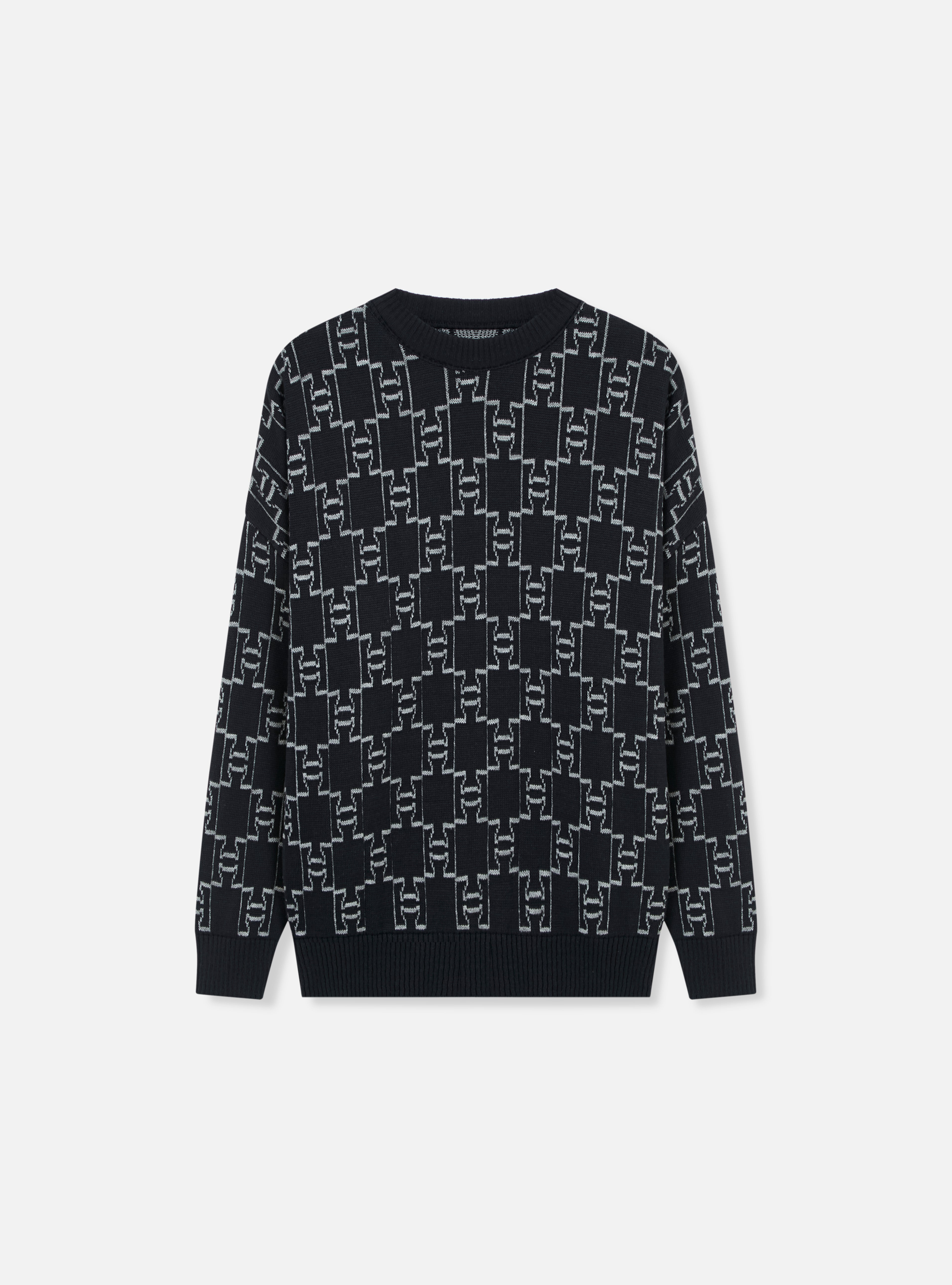 Suéter tricot monograma | preto