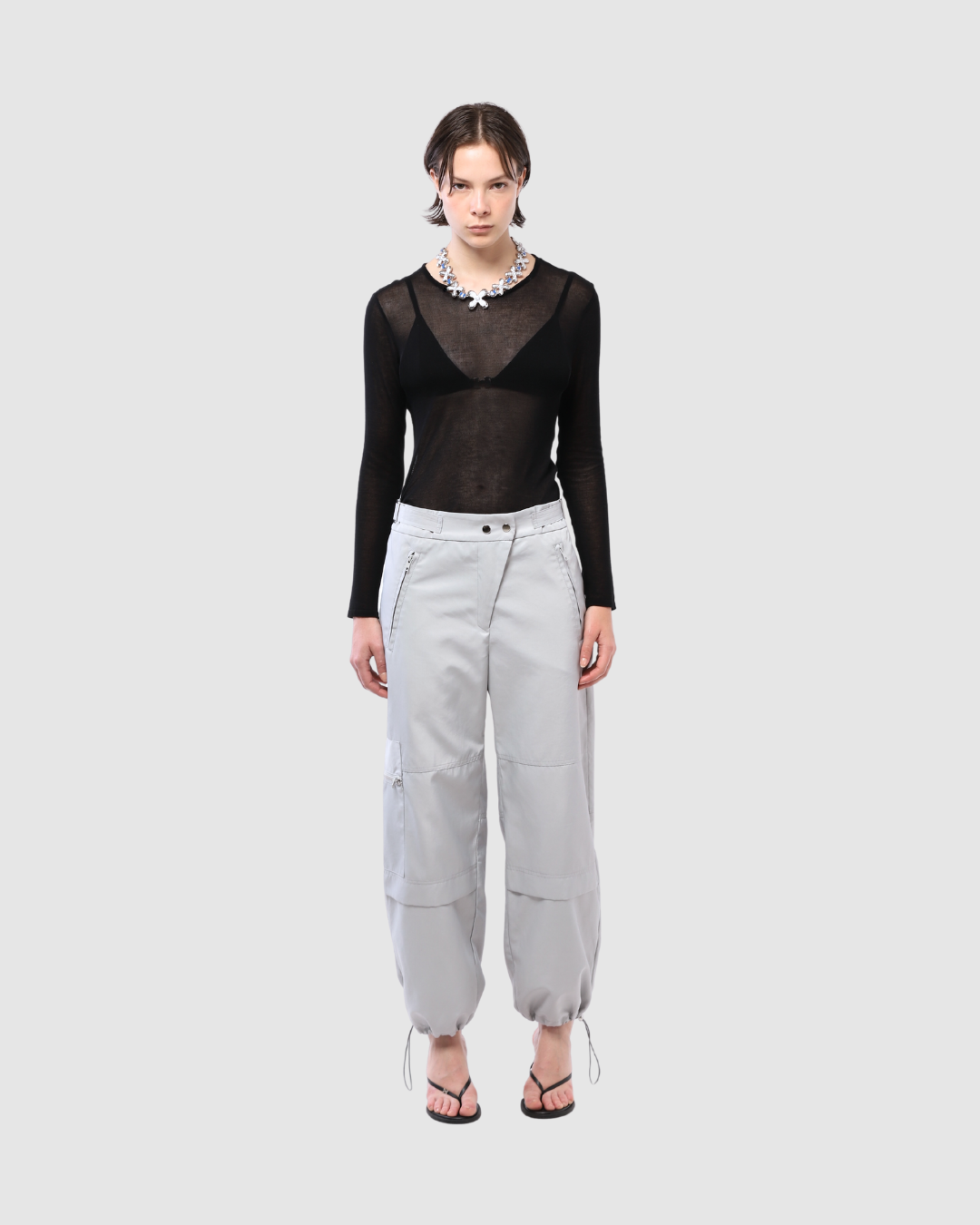 Calça parachute tech | prata