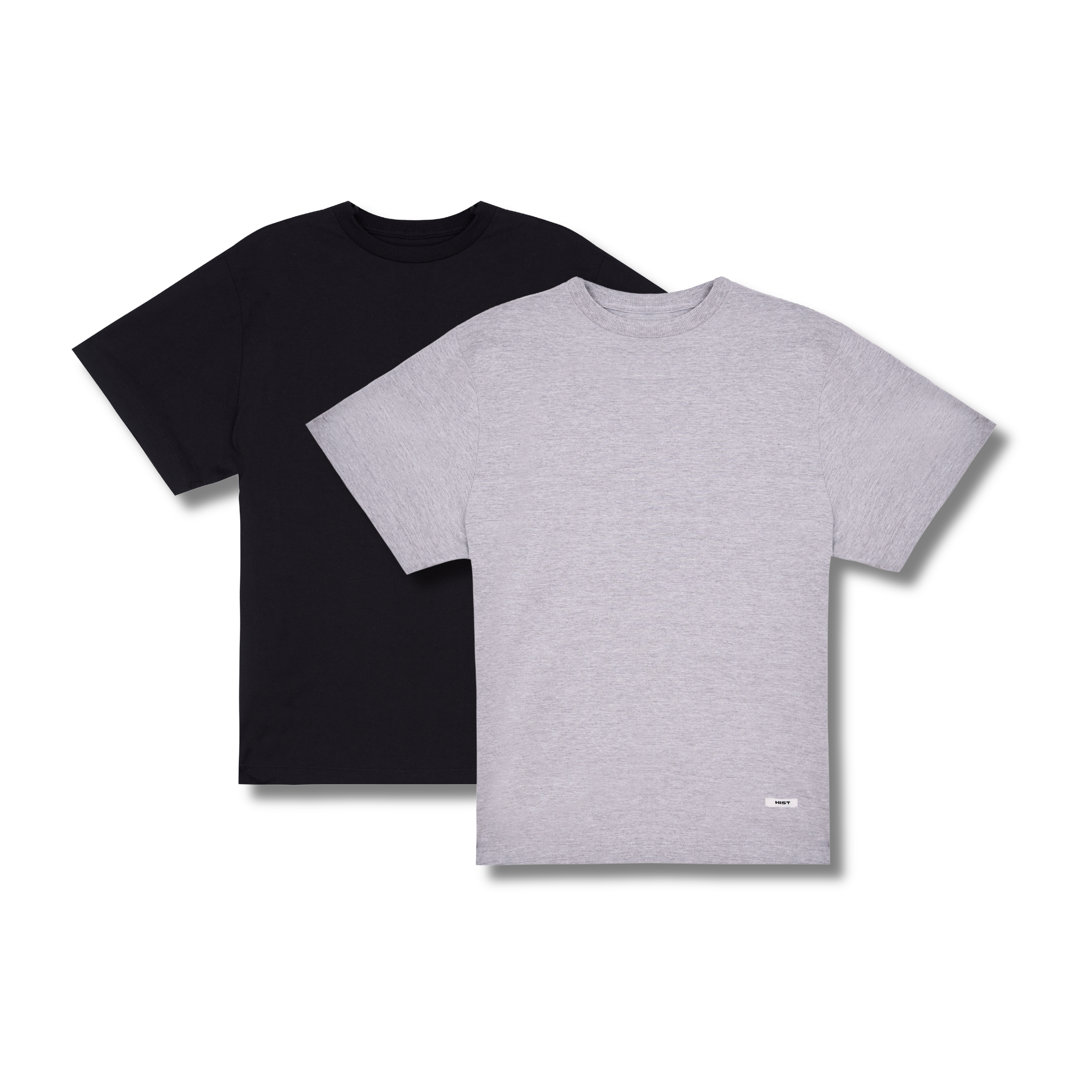 Combo camiseta regular fit | preto + cinza mescla