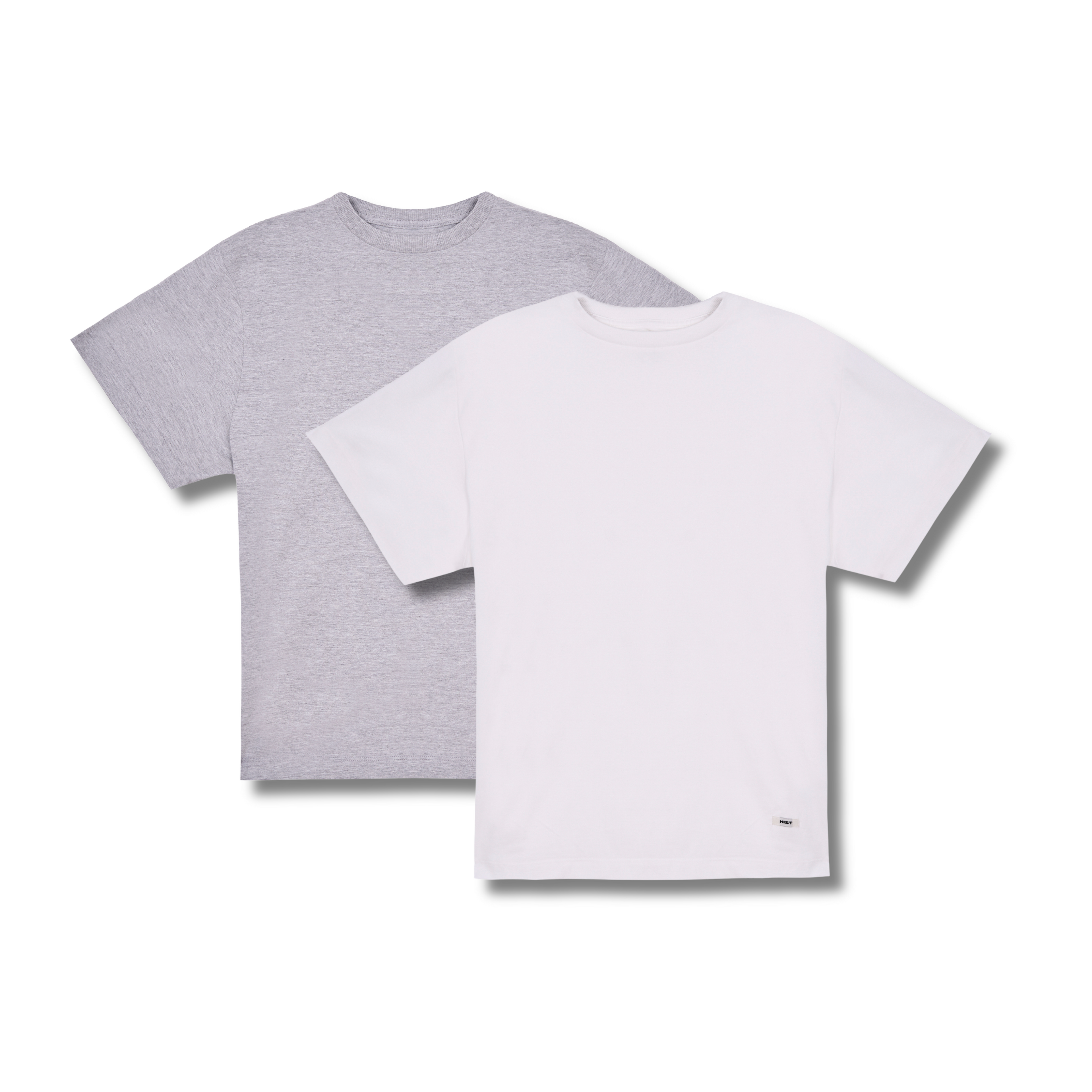 Combo camiseta regular fit | cinza mescla + off white