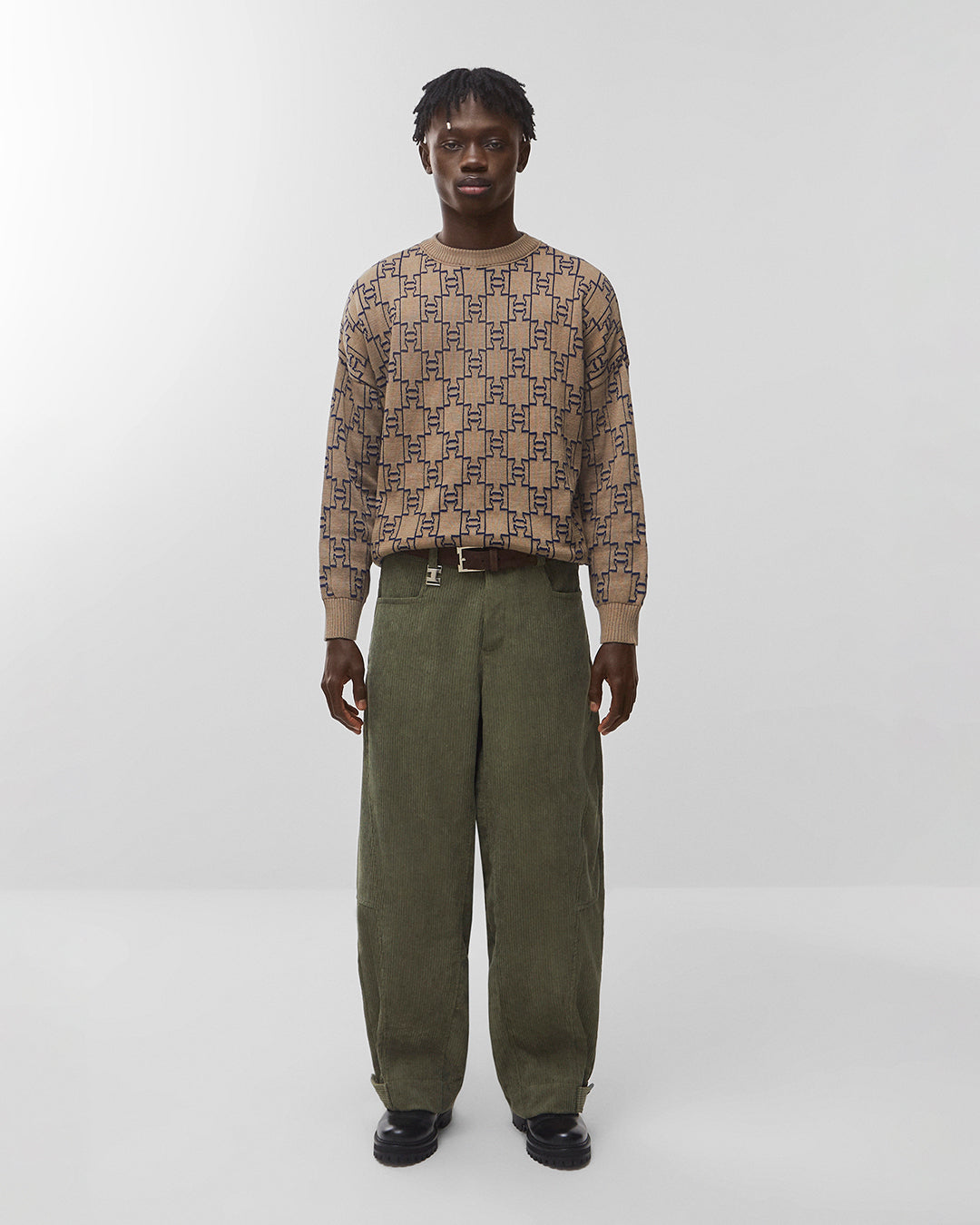 Calça de cotelê oval | verde