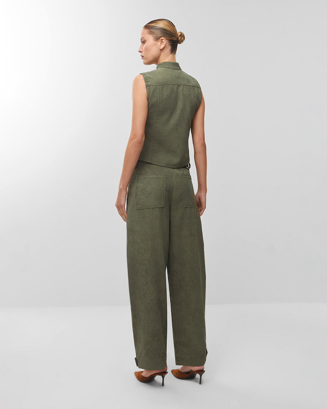 Blusa de cotelê slim fit | verde