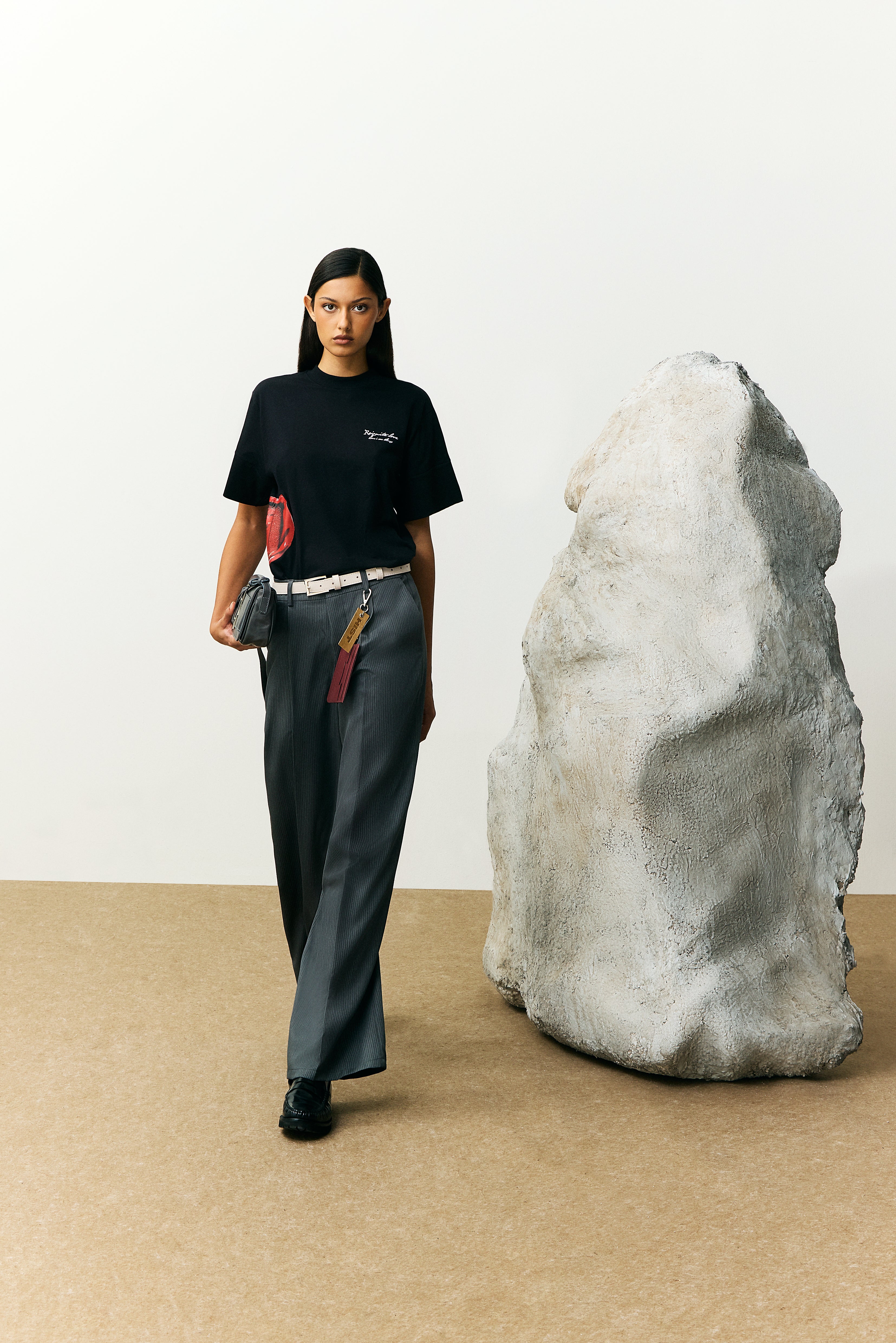 Cinto fino fivela H de couro | Off-white