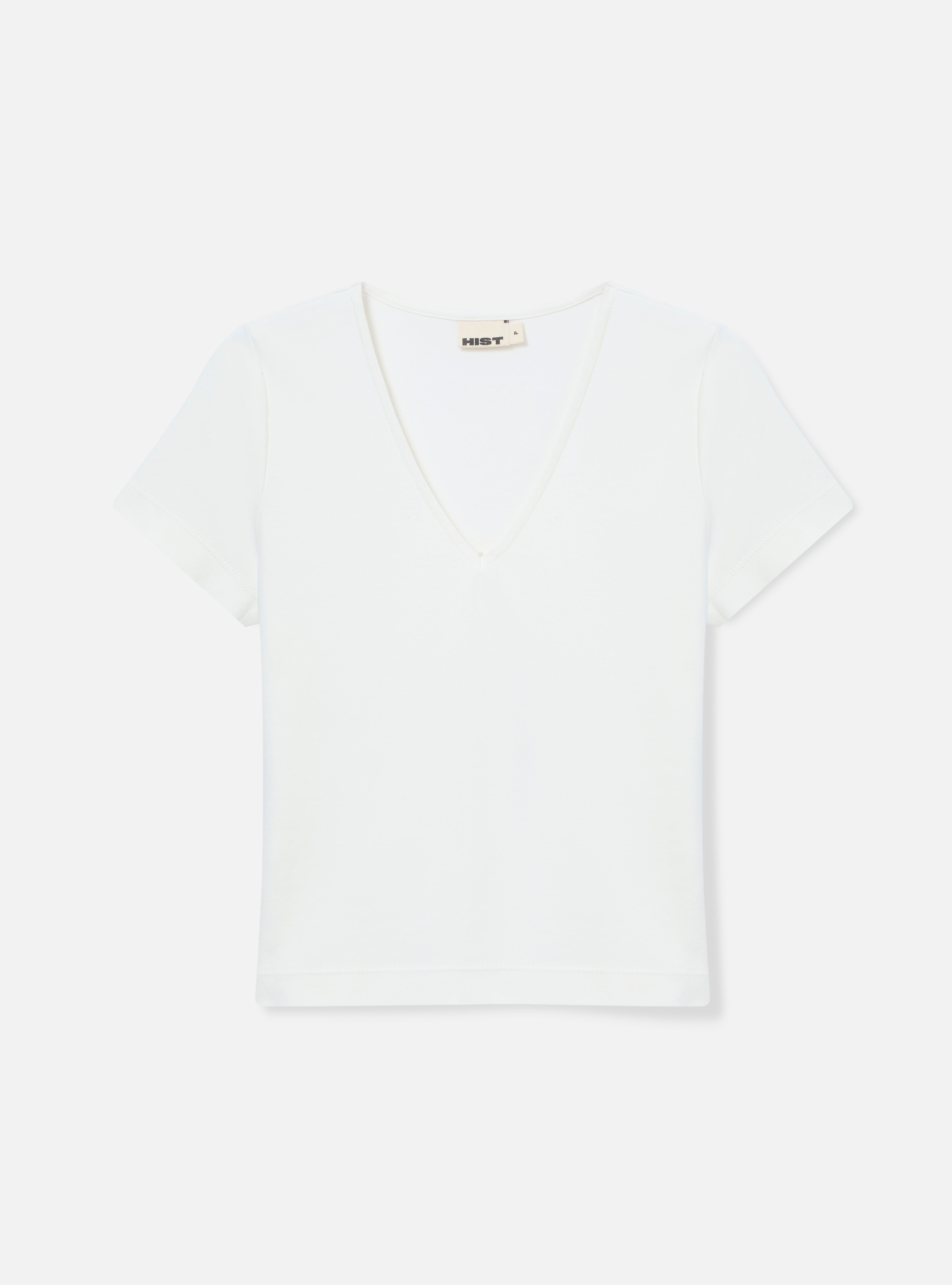 Camiseta baby tee gola v | off - white