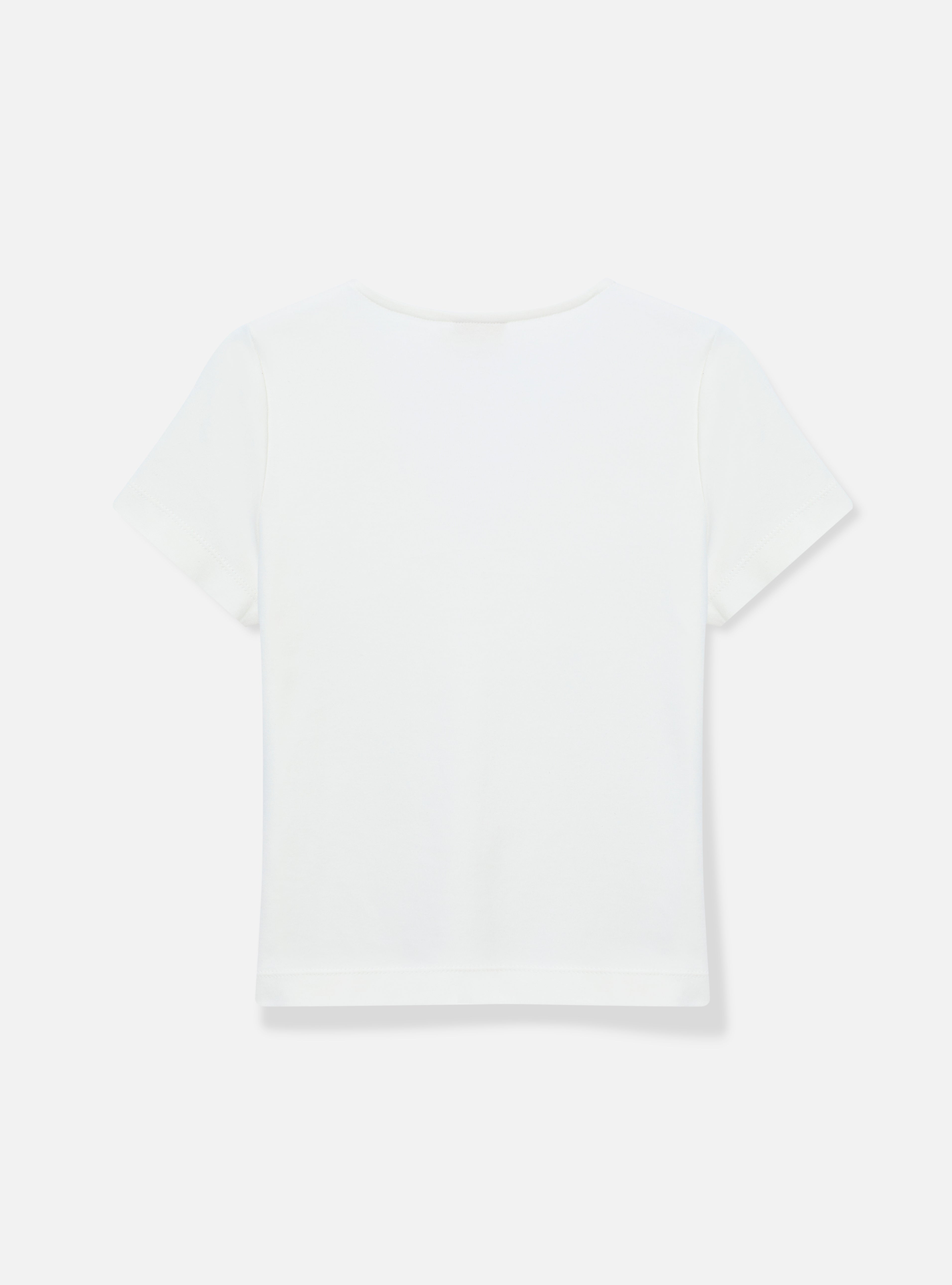 Camiseta baby tee gola v | off - white