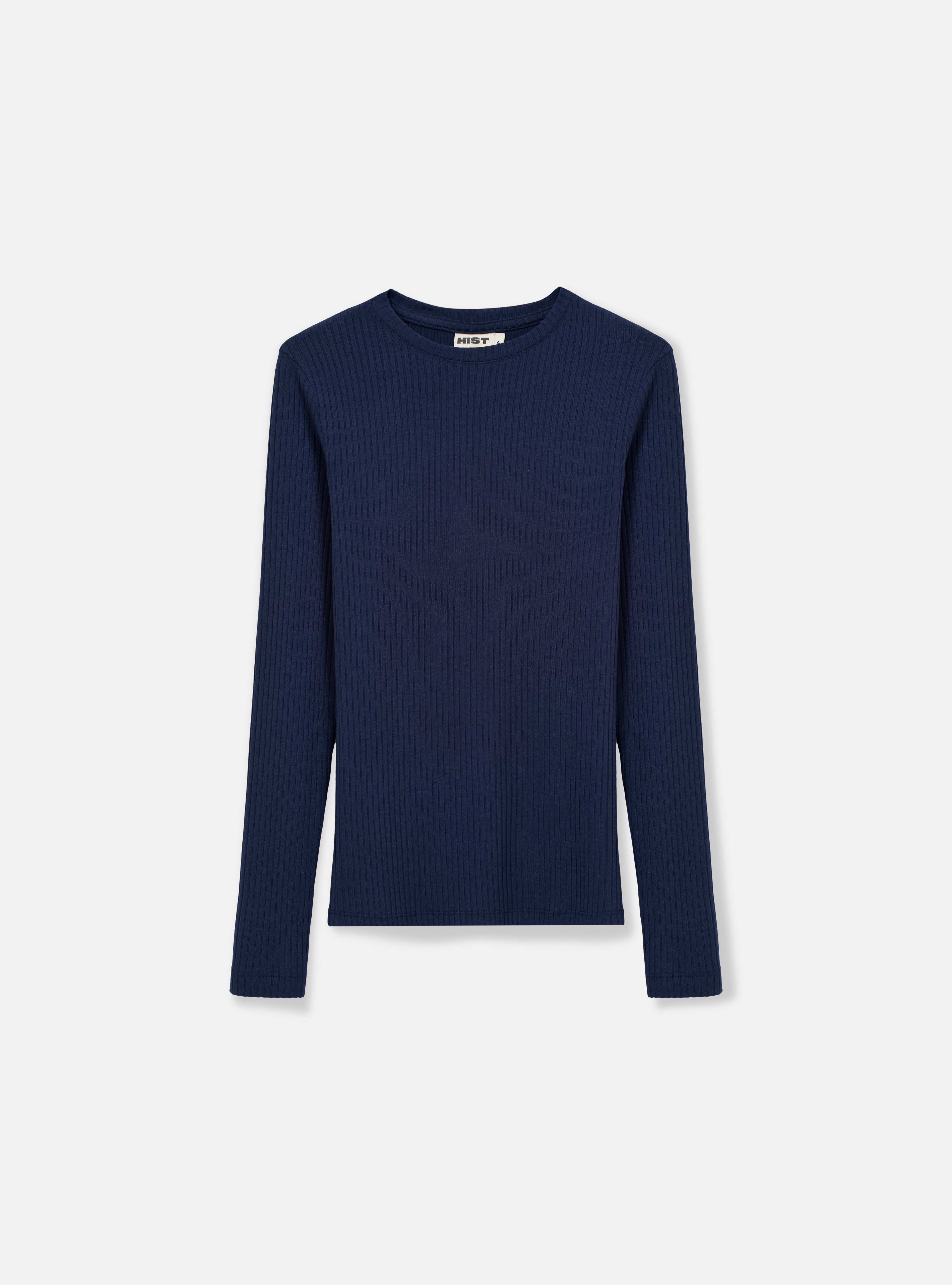Blusa canelada manga longa | Azul marinho