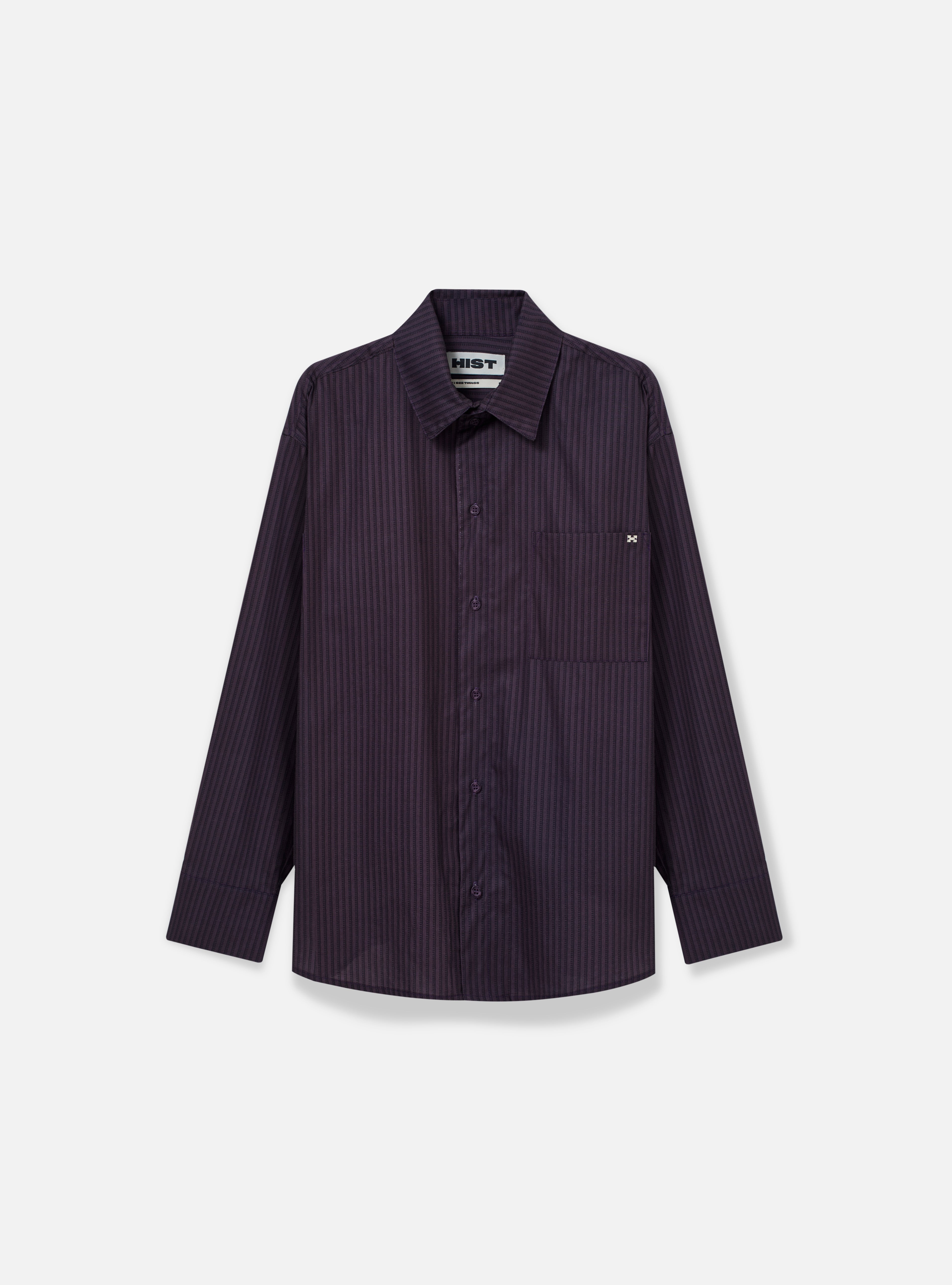 Camisa manga longa listrada | Roxa