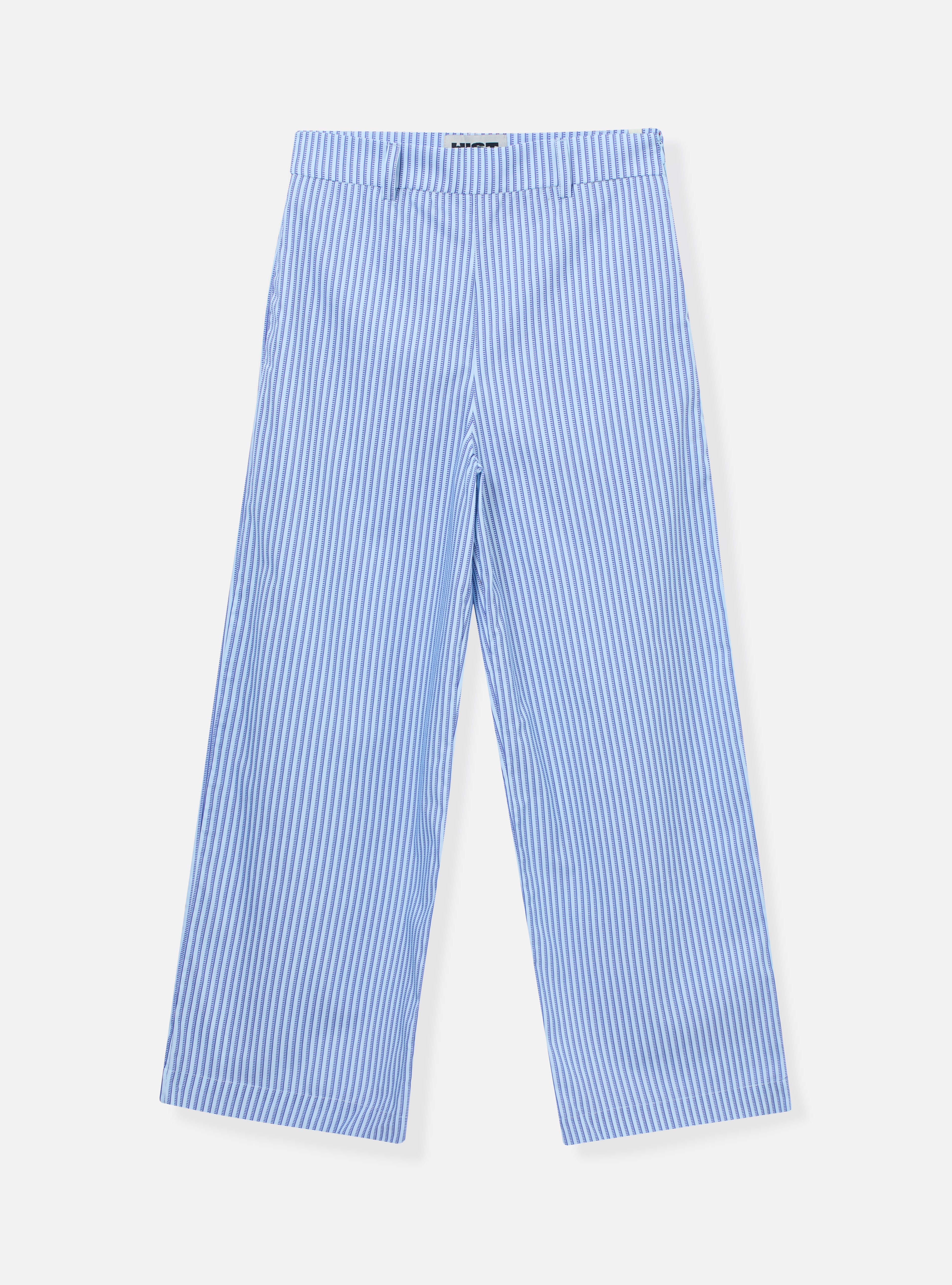 Calça reta loose fit com estampa listrada | Azul