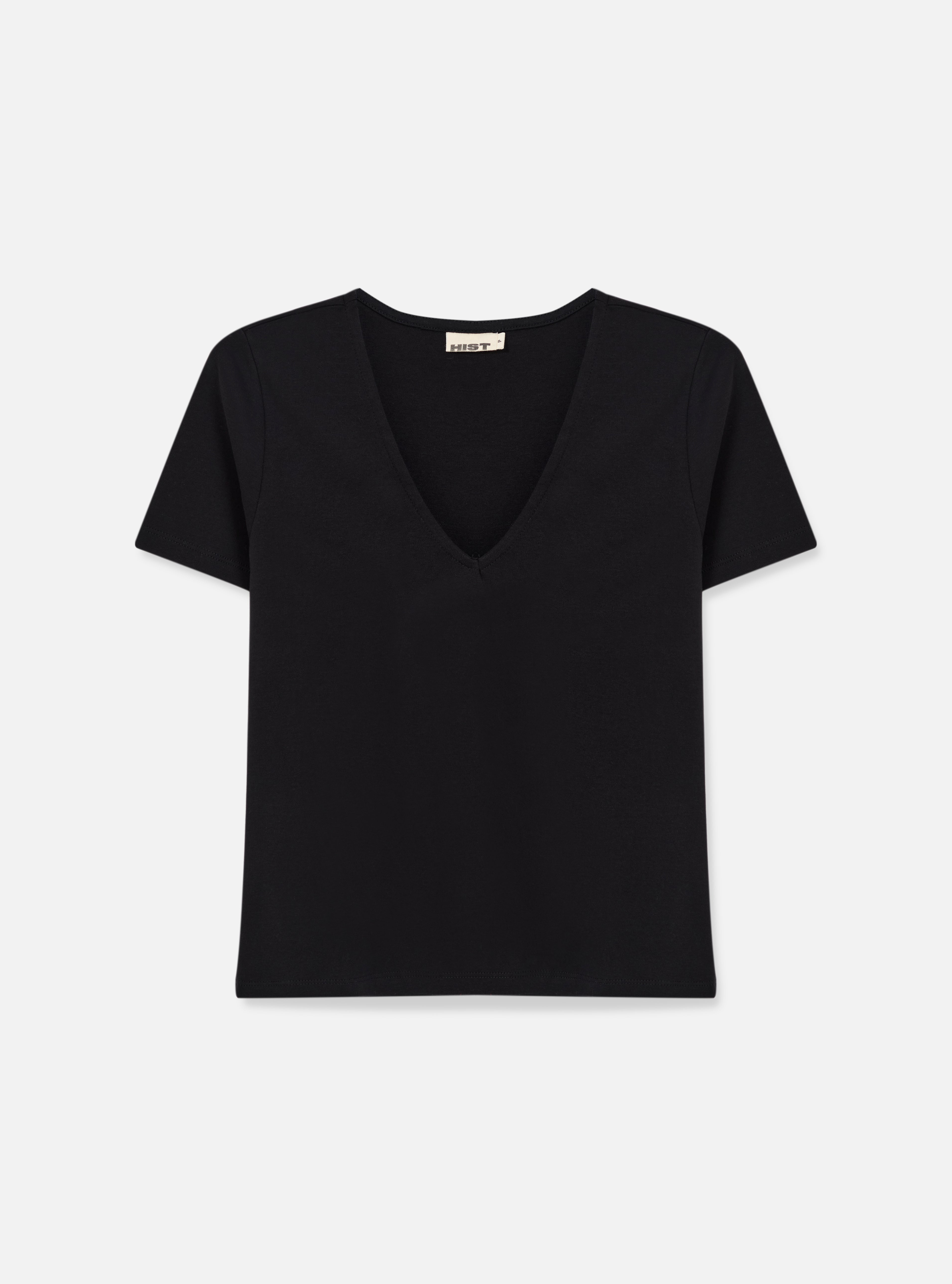 Camiseta baby tee gola v | preta