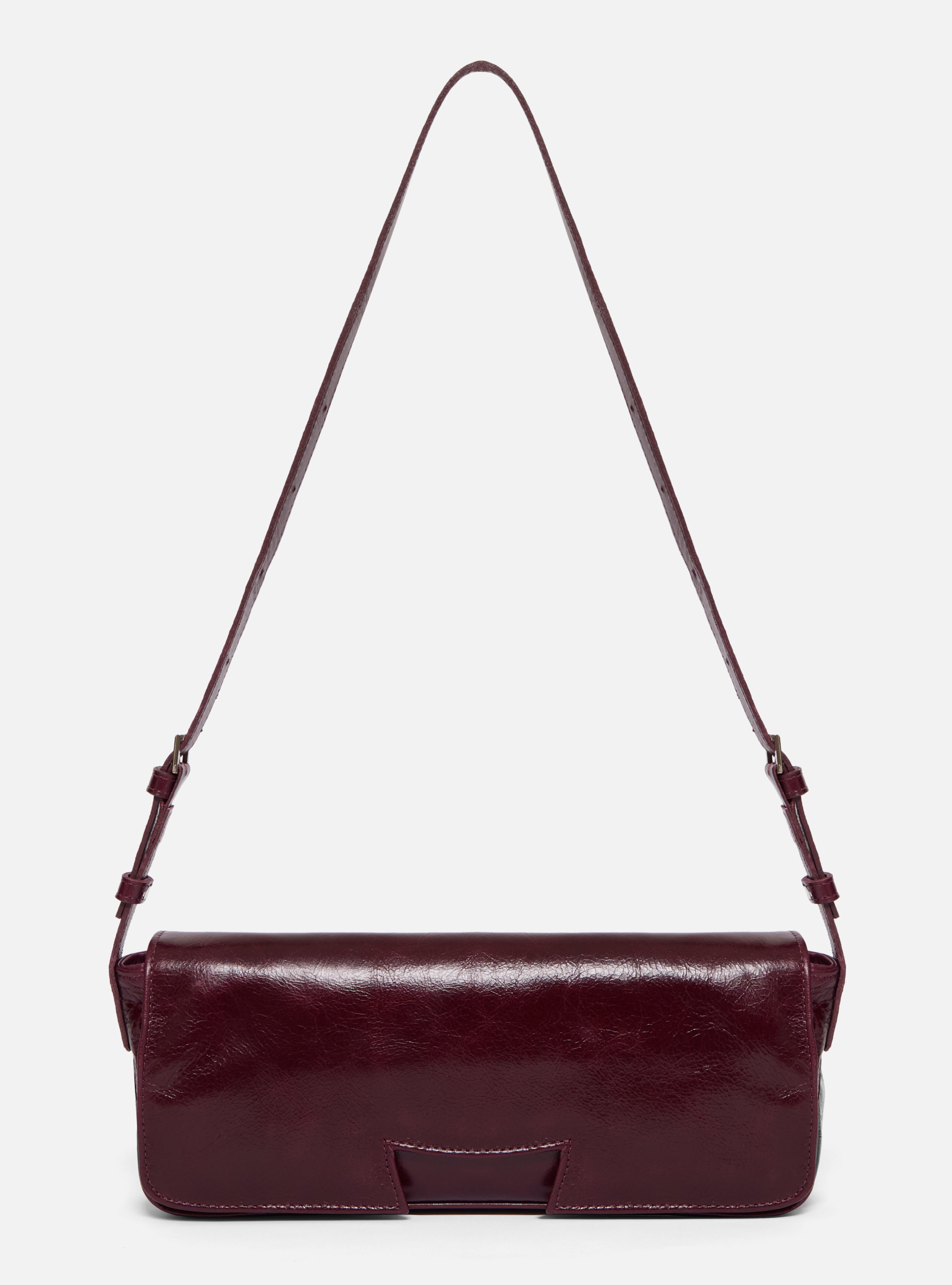 Bolsa half h de couro | bordô