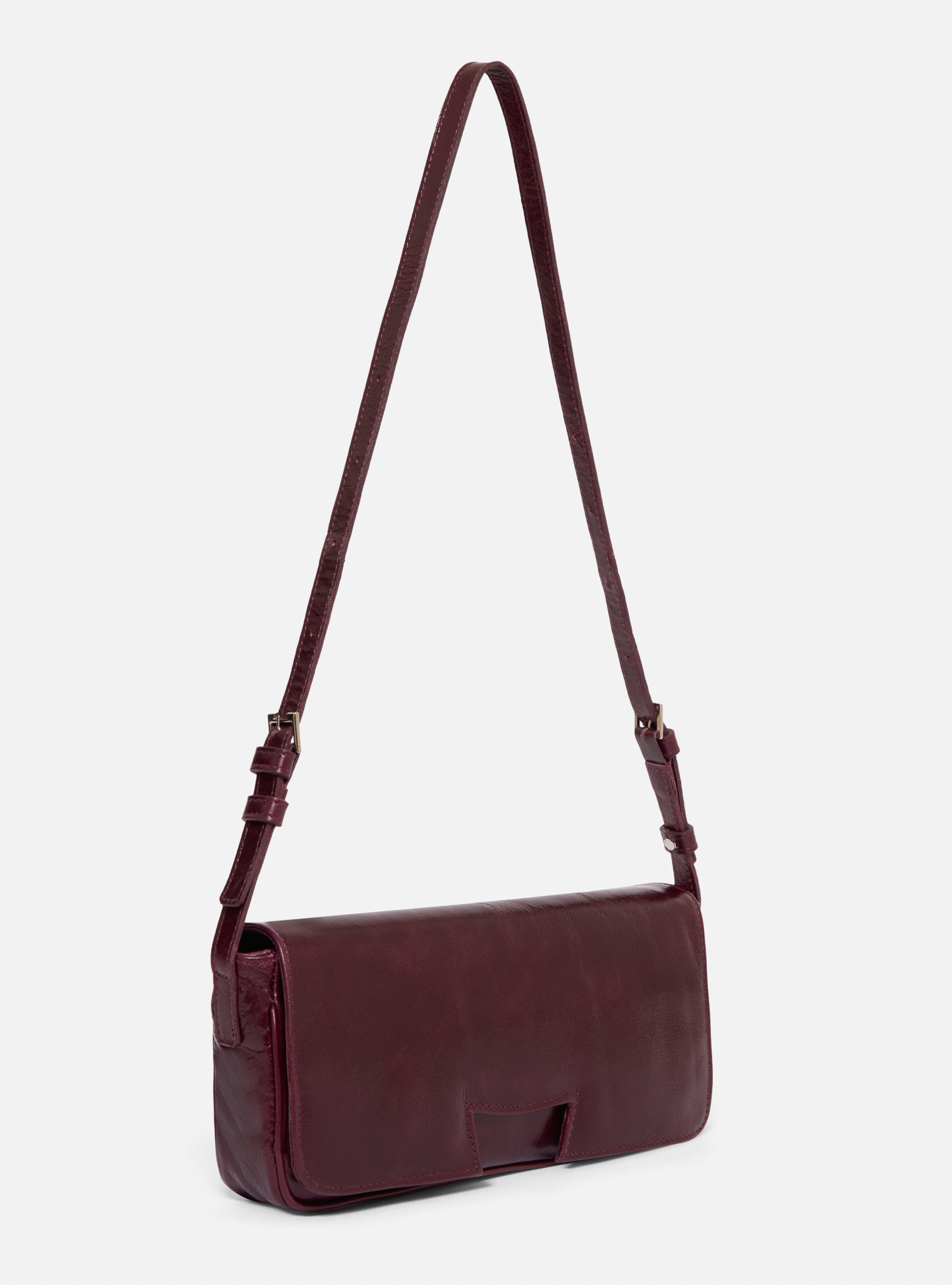 Bolsa half h de couro | bordô