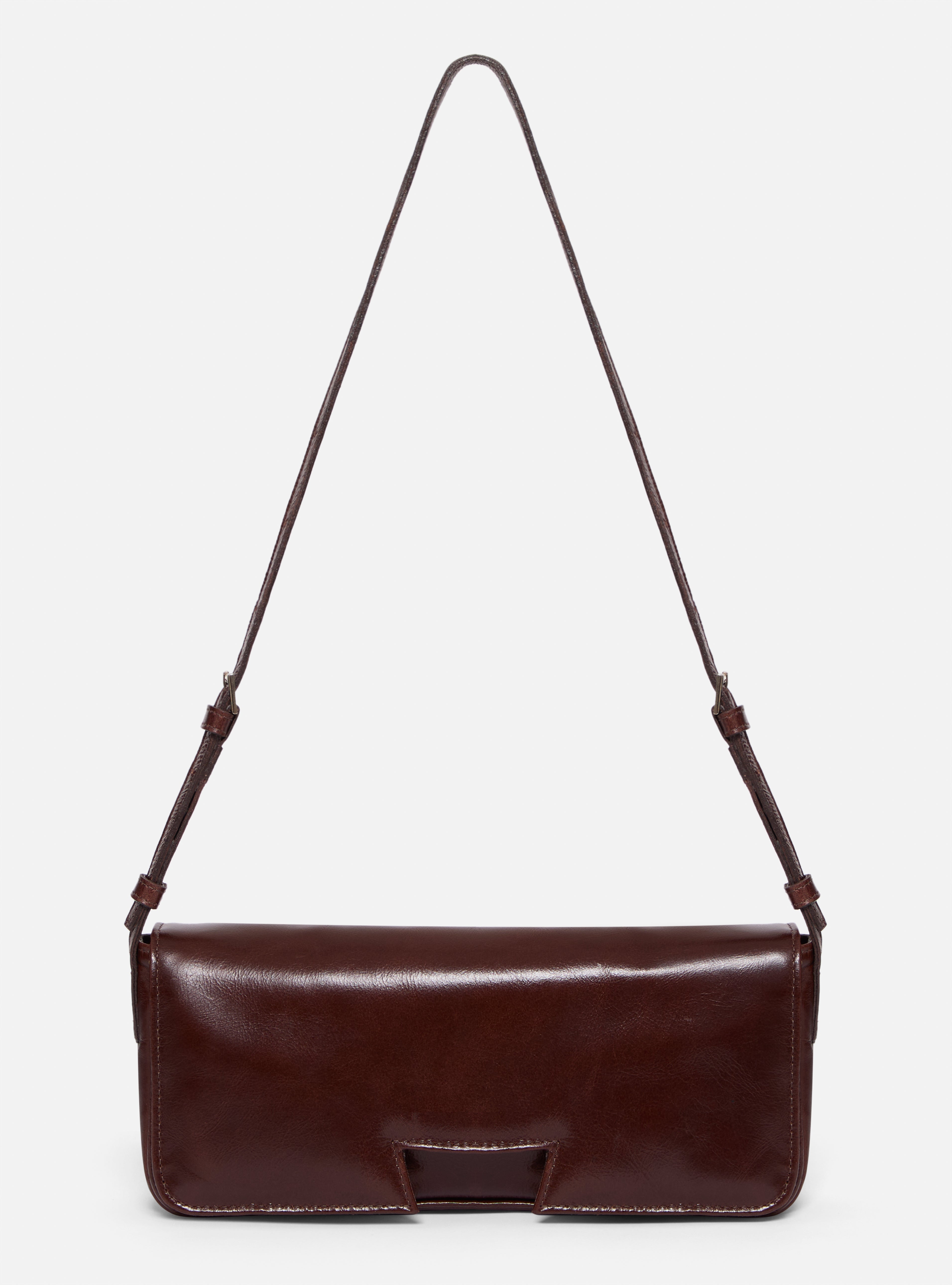 Bolsa half h de couro | marrom