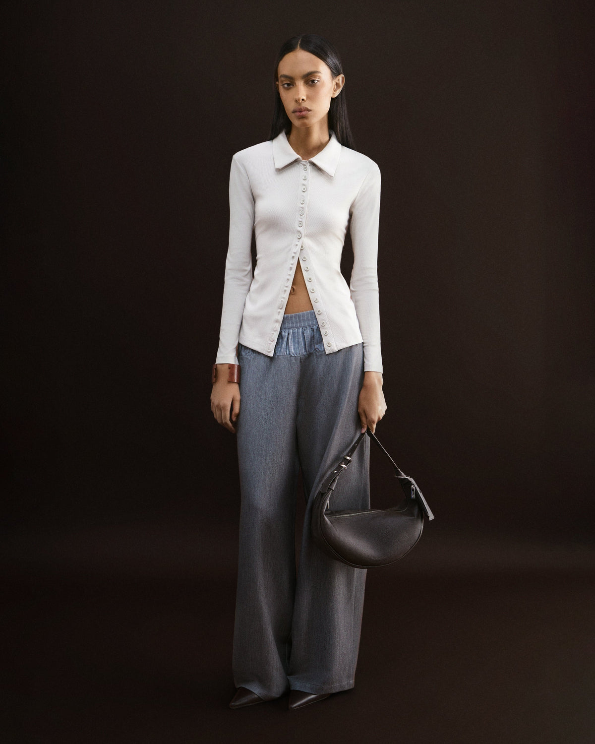 Cardigan de Gola Areia HIST em look Enduring Forms