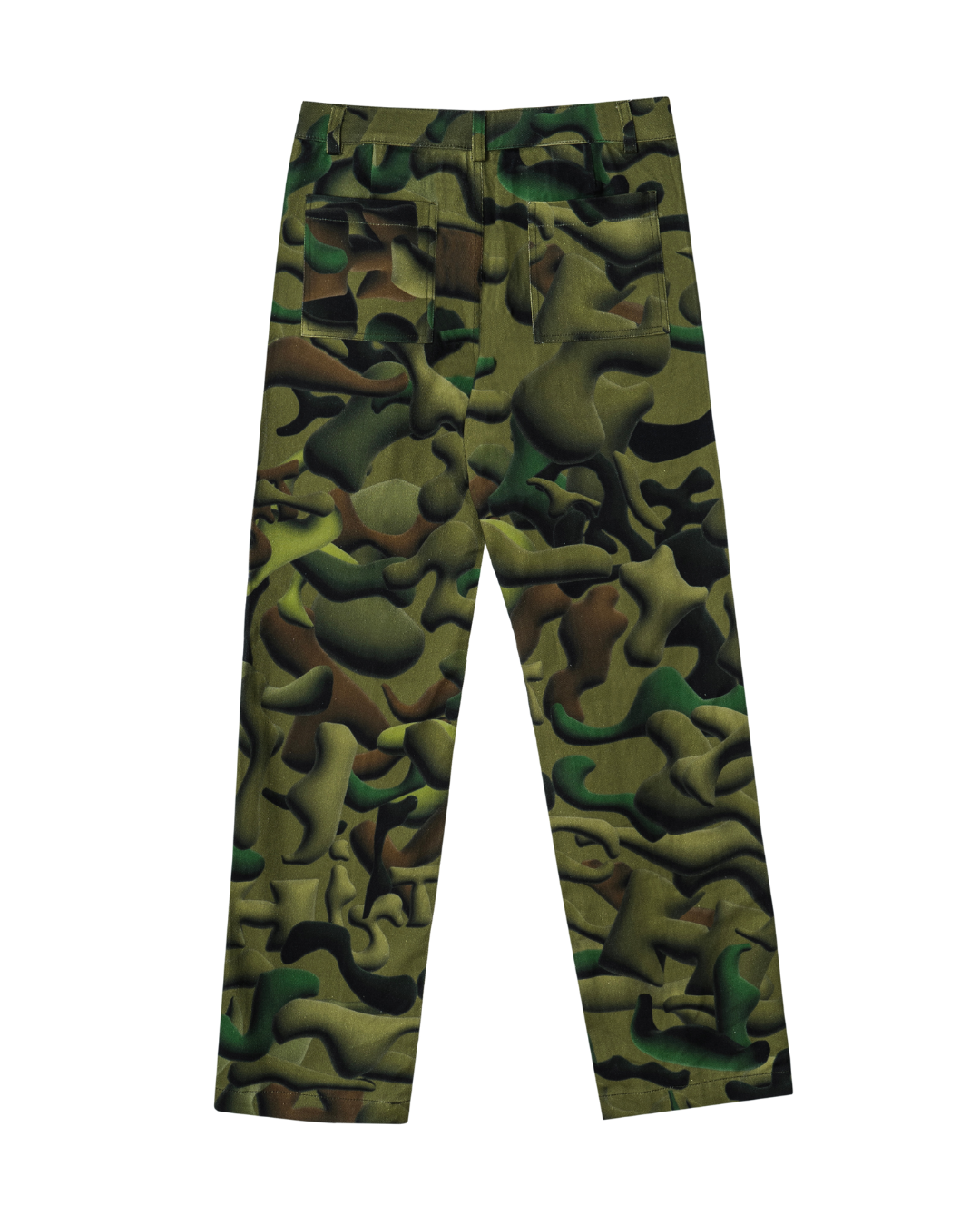 CALÇA NERVURA RETA ESTAMPA CAMUFLADO