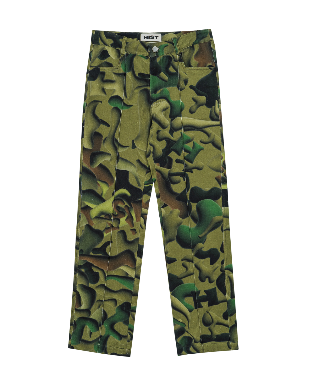 CALÇA NERVURA RETA ESTAMPA CAMUFLADO