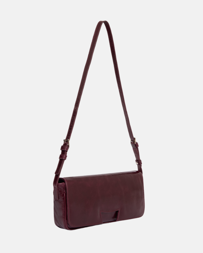 Bolsa half h de couro | bordô