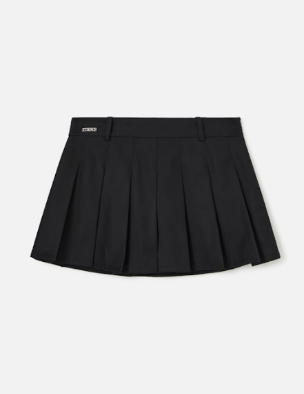 SHORT SAIA DE ALFAIATARIA COM PREGAS | PRETO