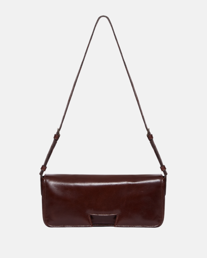 Bolsa half h de couro | marrom