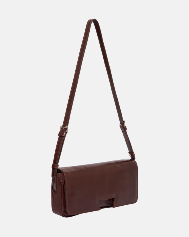 Bolsa half h de couro | marrom
