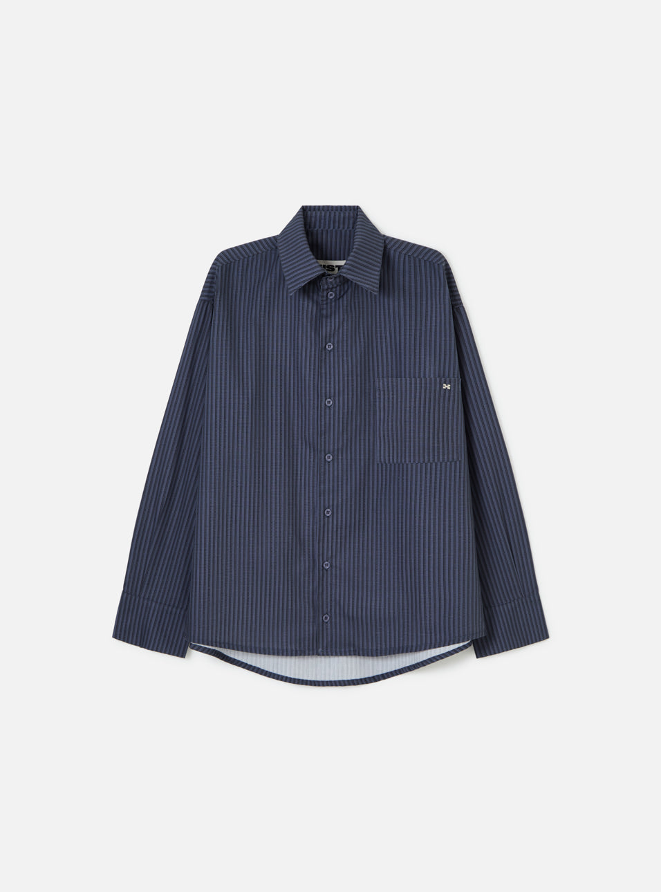 Camisa de Manga Longa Listras Azul HIST, vista frontal