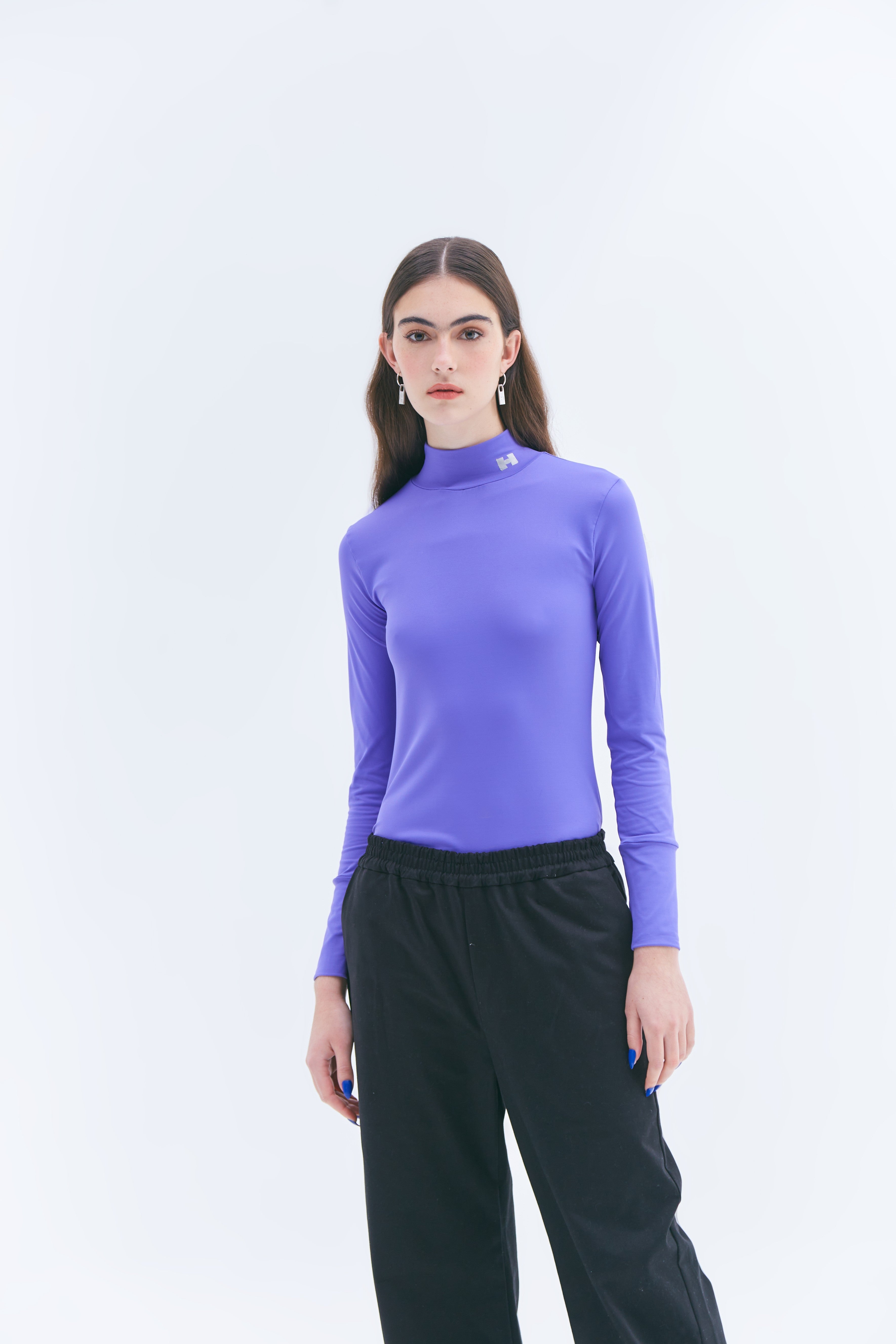 Blusa slim gola alta | roxo