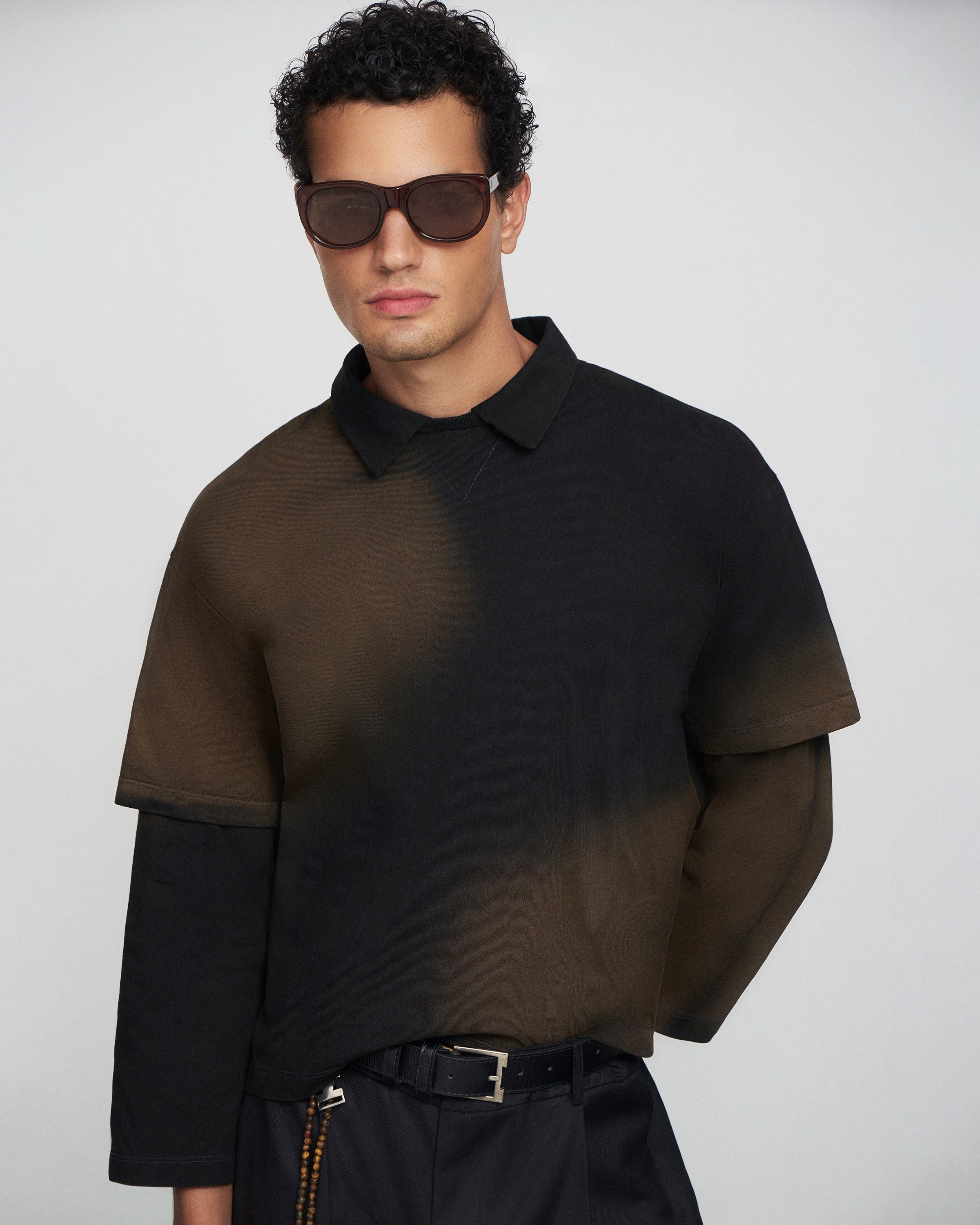 CAMISA POLO ESTONADA MANGA DUPLA | CINZA