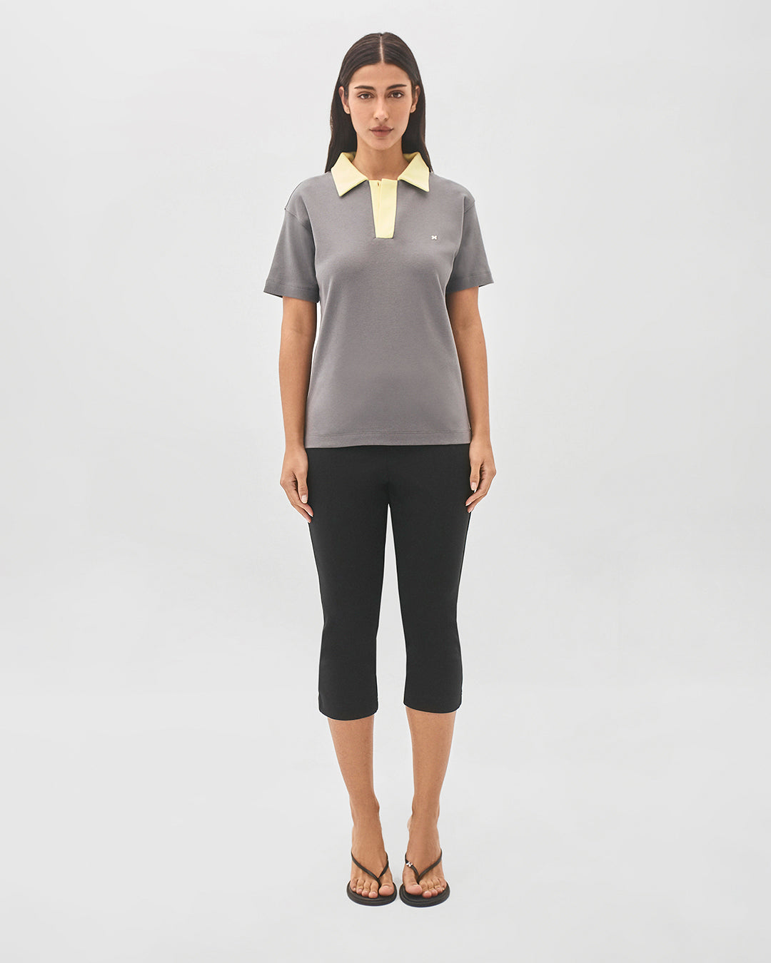 Calça capri de malha preta