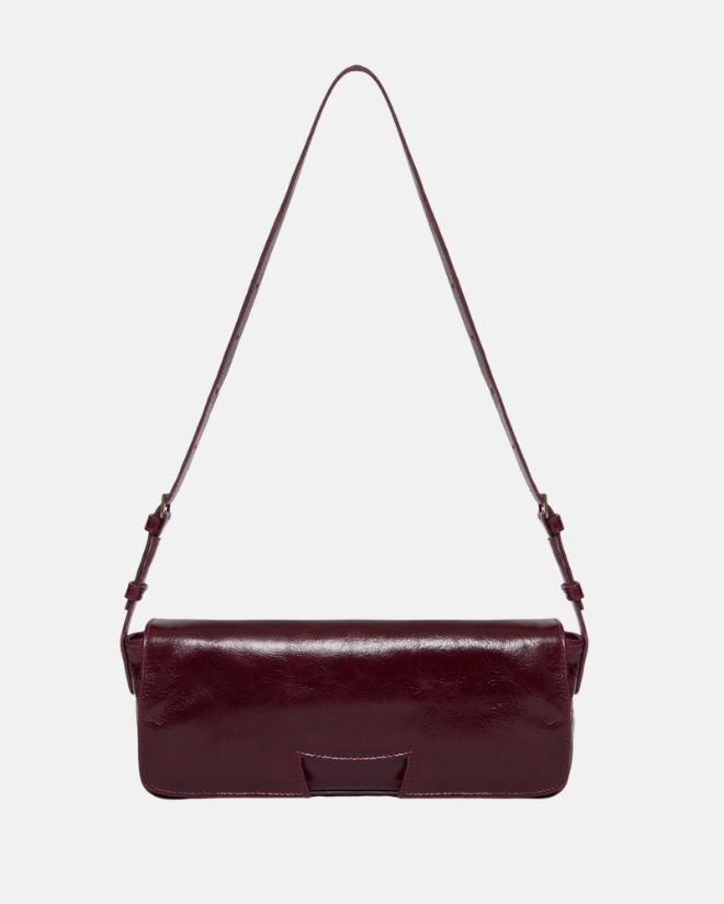 Bolsa half h de couro | bordô