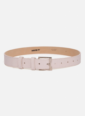 CINTO MÉDIO FIVELA H DE COURO  | OFF -WHITE