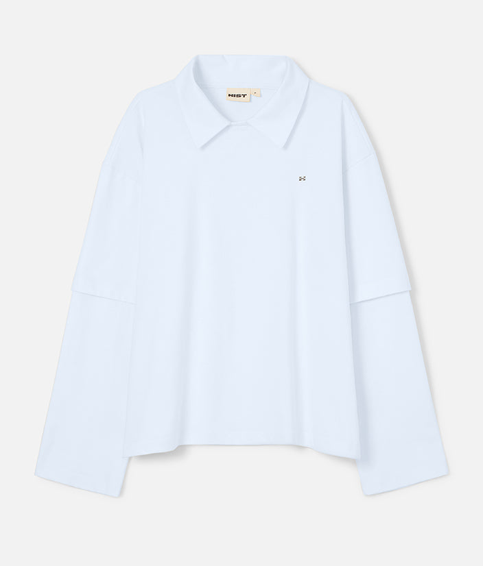 CAMISA POLO MANGA DUPLA | BRANCA