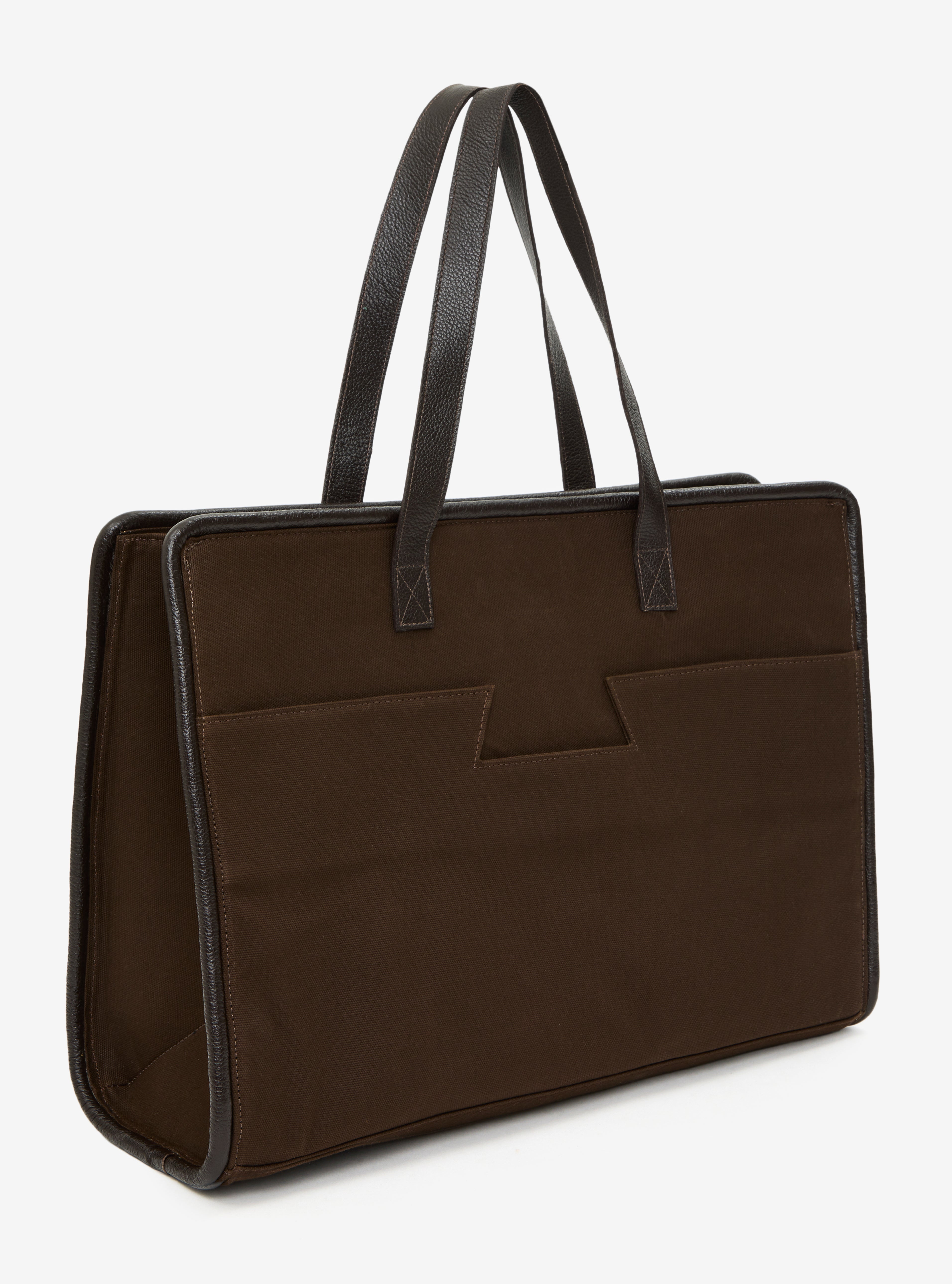 Bolsa tote grande pocket h | marrom