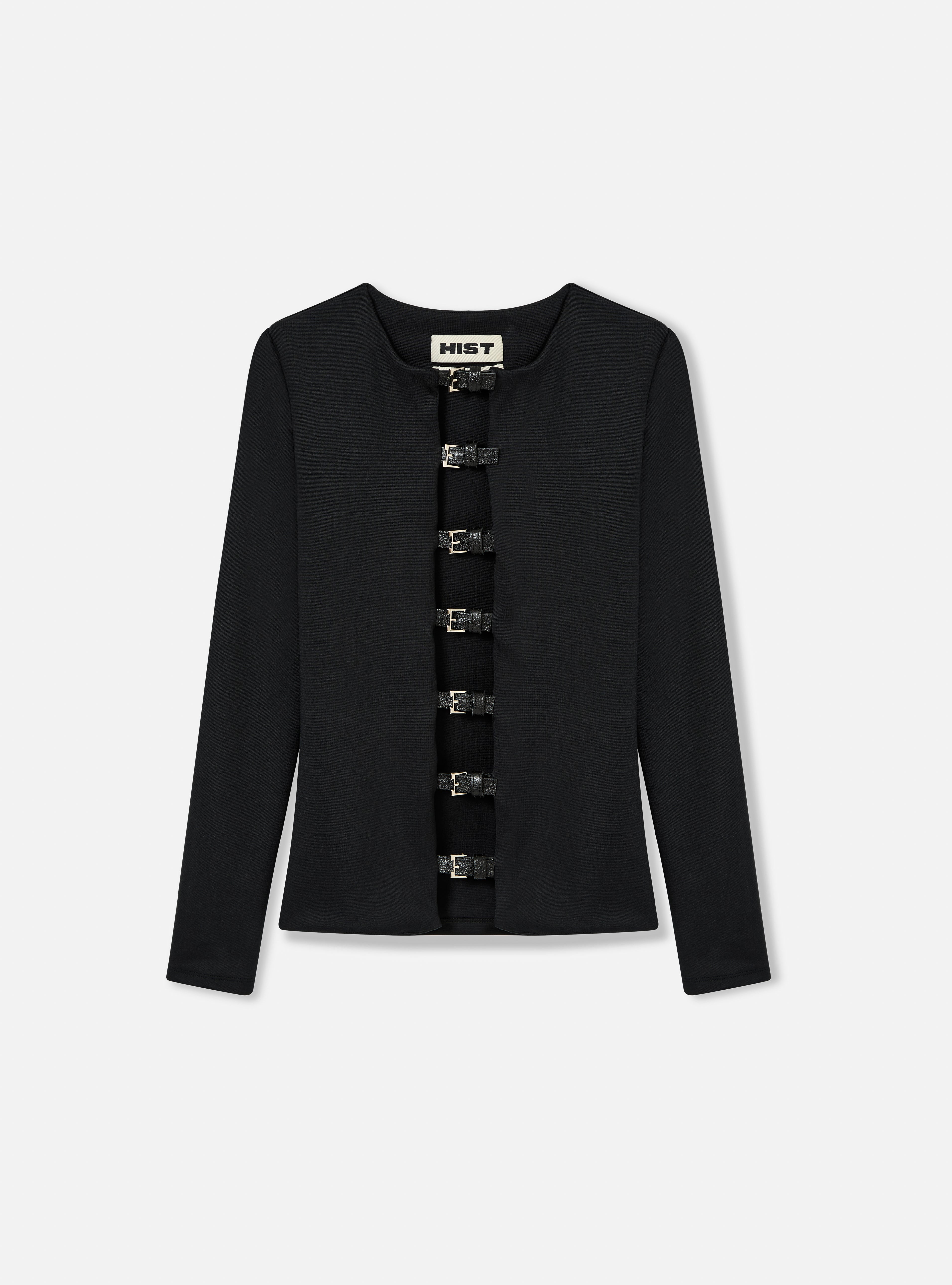 BLUSA COM FECHO EM FIVELAS H | PRETO