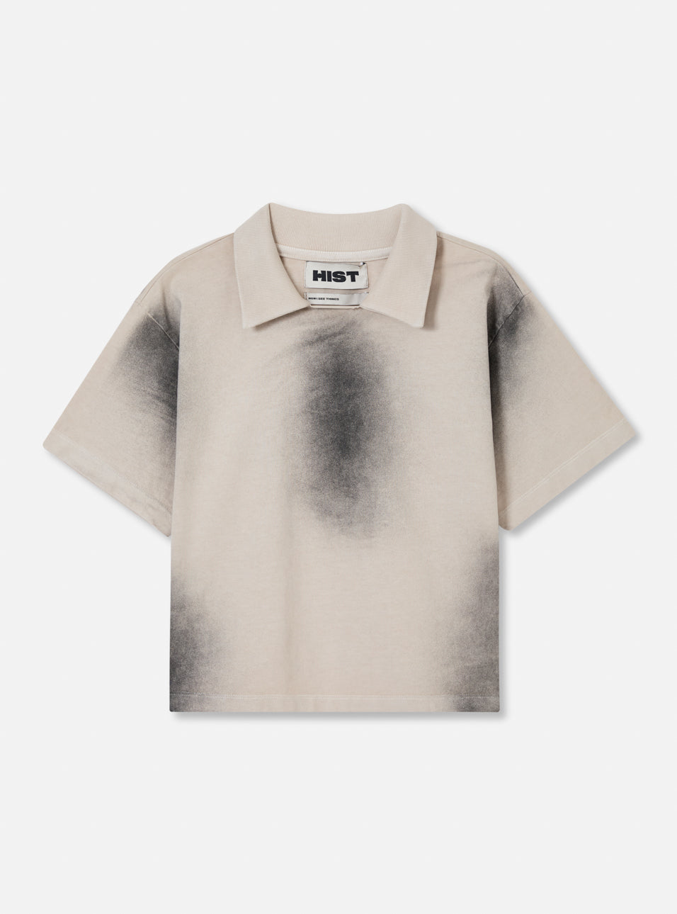 Baby tee polo manga curta estonada off-white