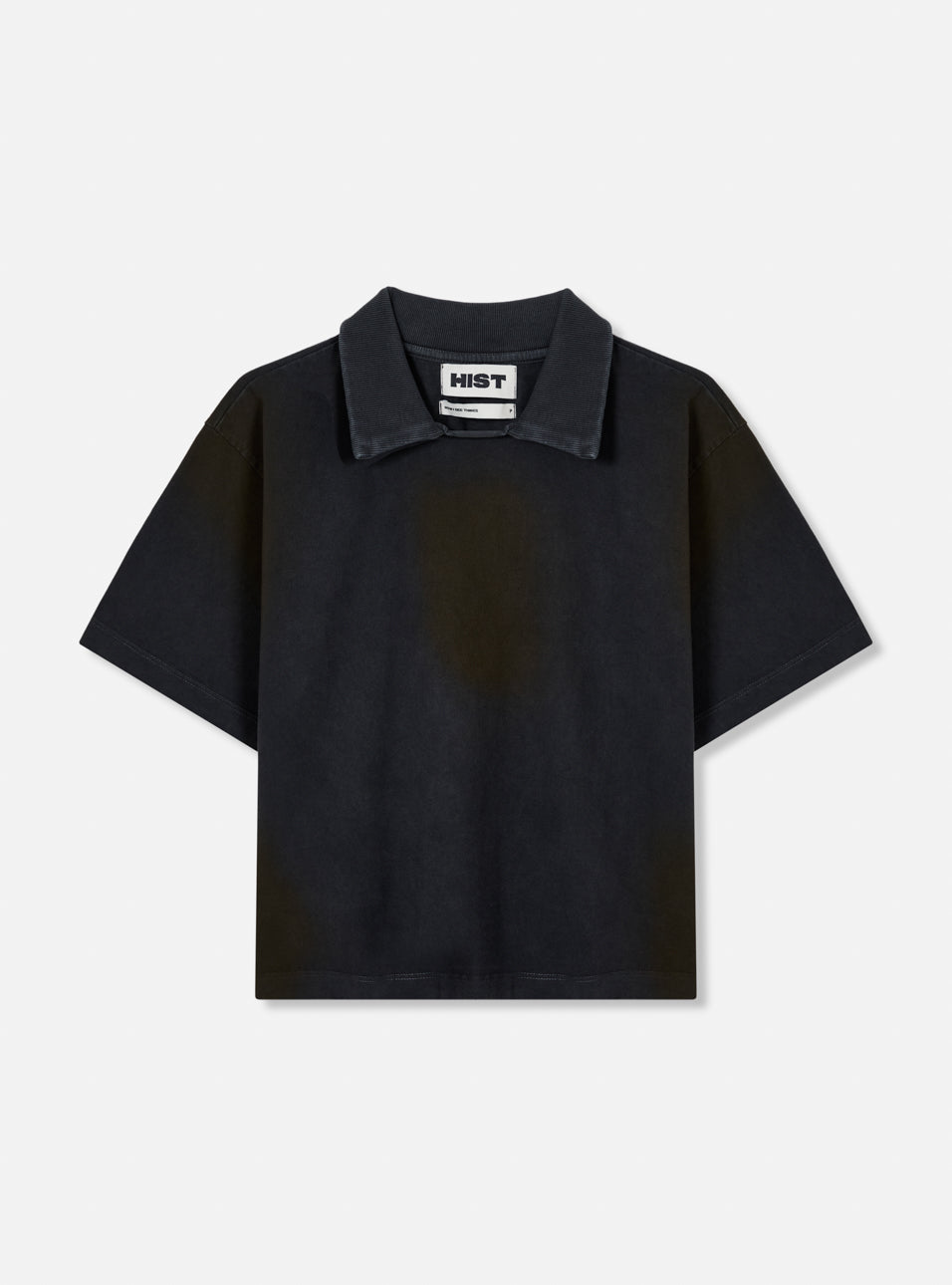 Baby tee polo manga curta estonada cinza