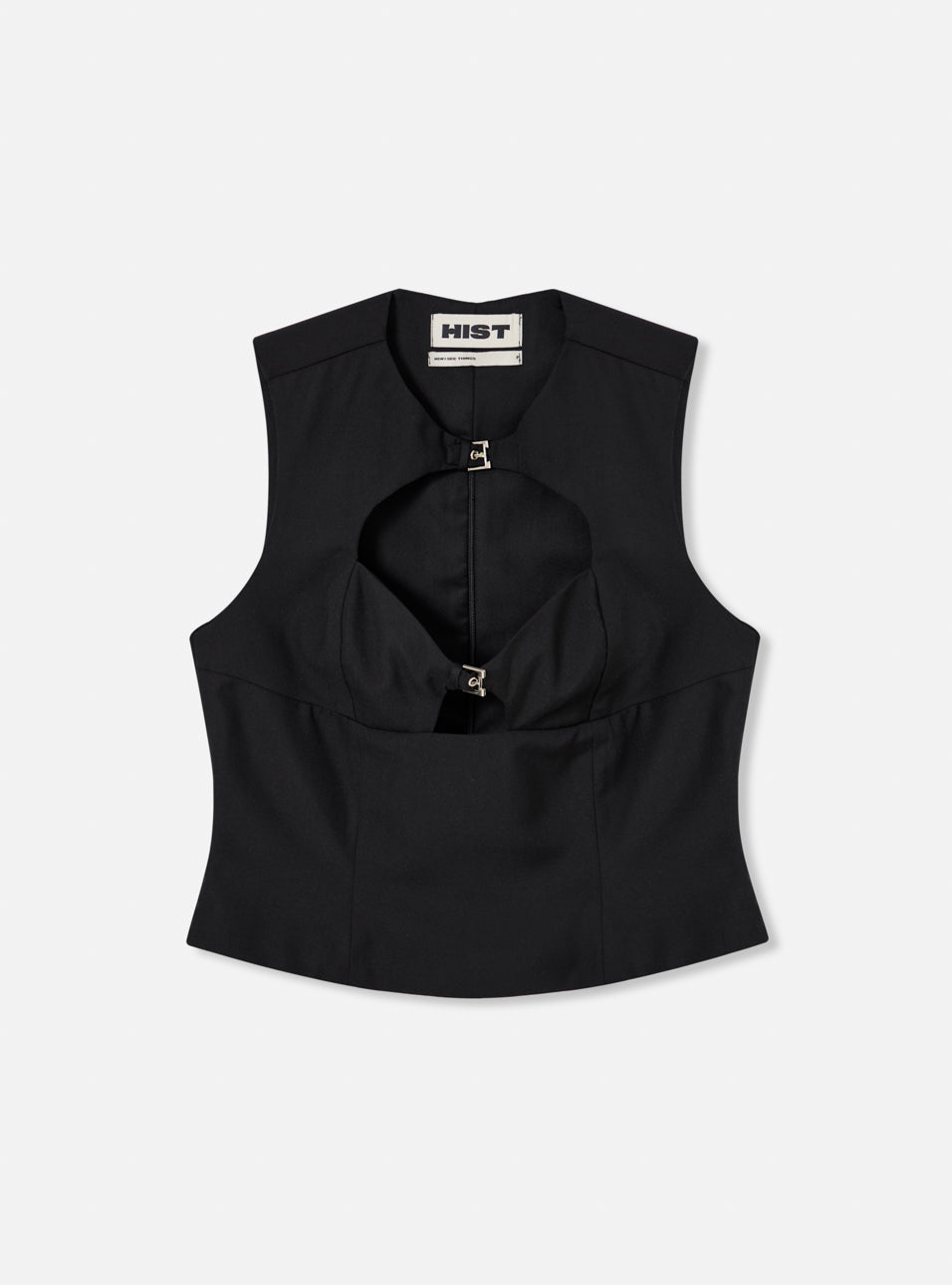 Blusa sem manga fivela H alfaiataria preto