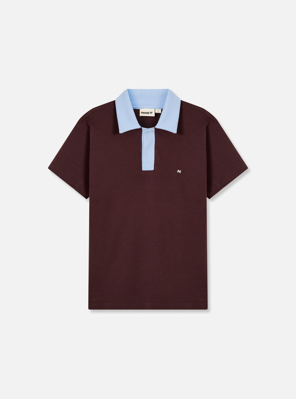 Camiseta polo bicolor marrom
