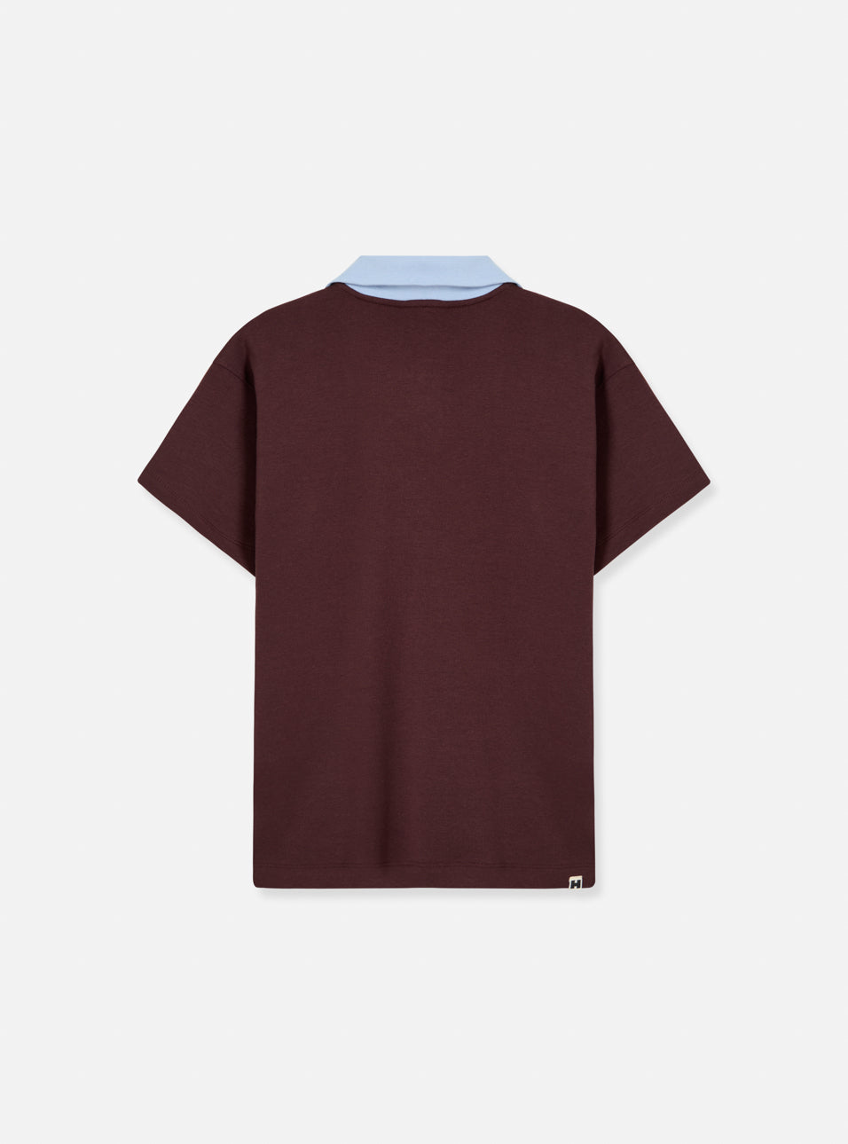 Camiseta polo bicolor marrom