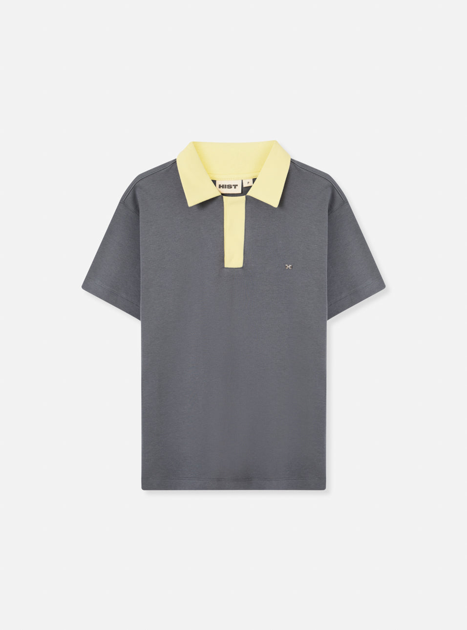Camiseta polo bicolor cinza