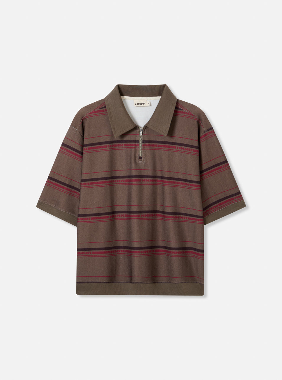 Camisa polo de malha listrada horizontal