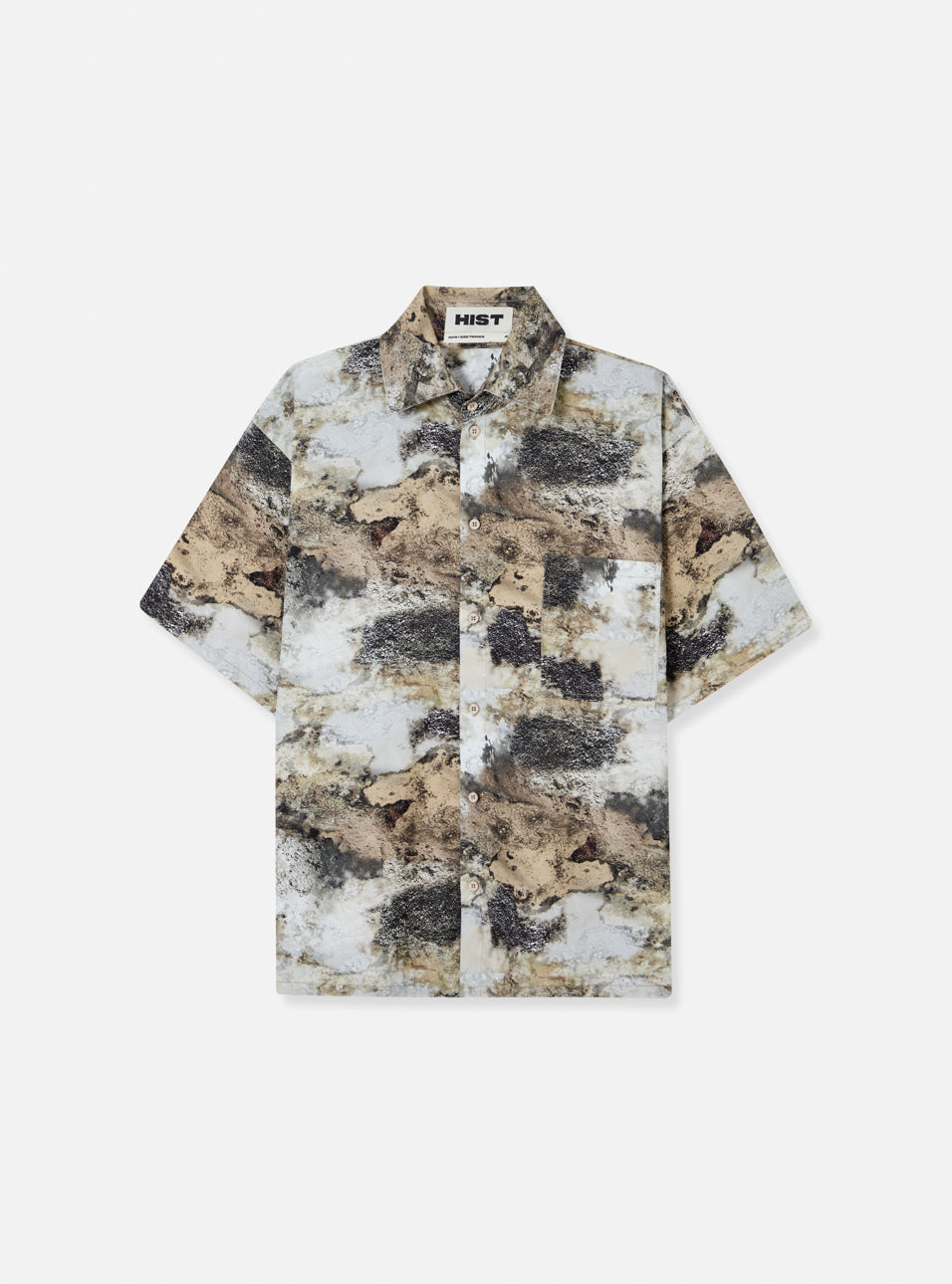 Camisa manga curta oversized estampa cimento