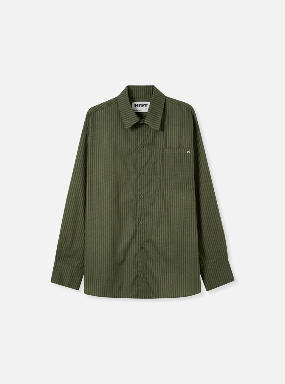 Camisa manga longa estampa listrada verde