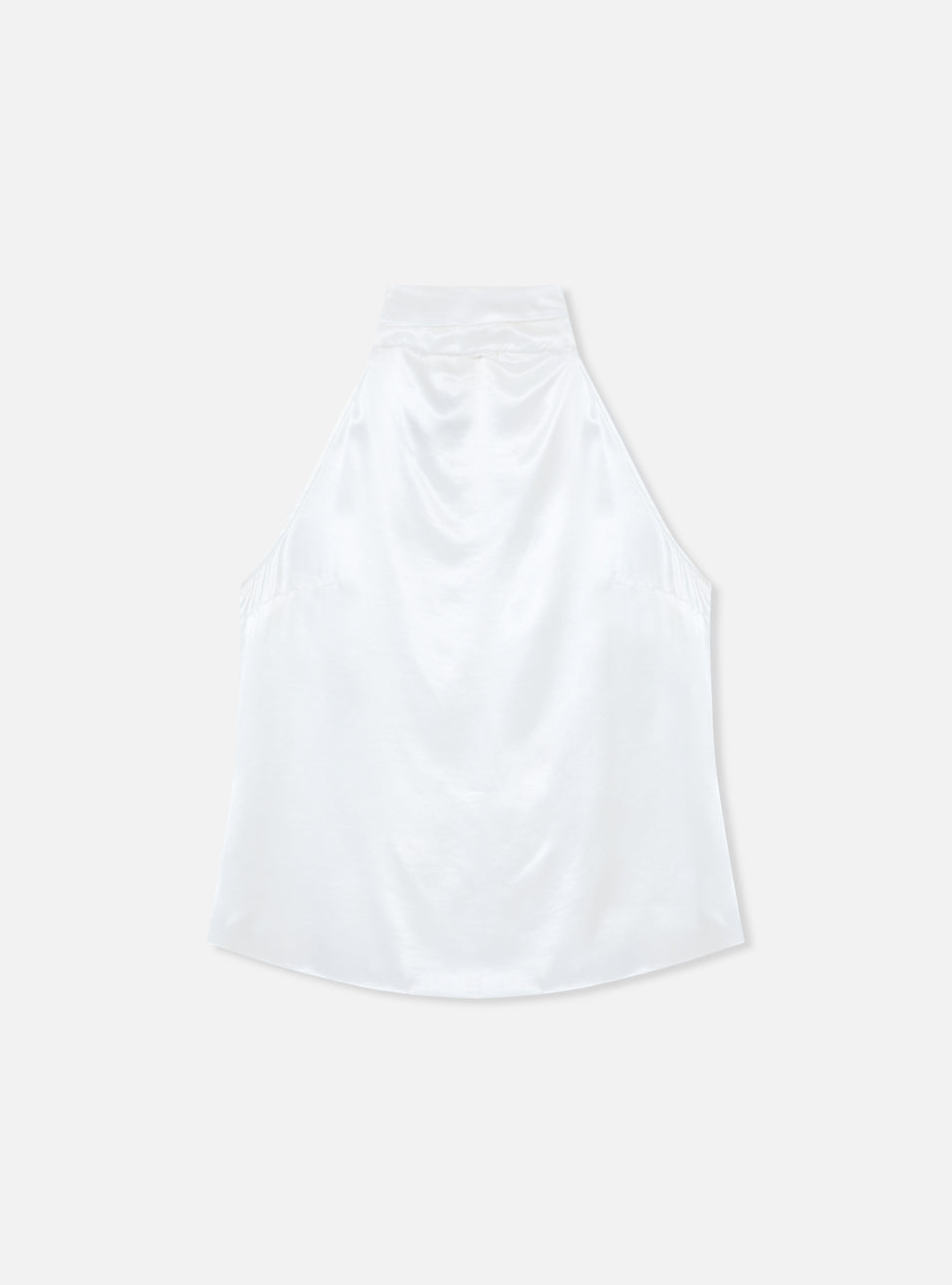 Blusa gola alta acetinada branca