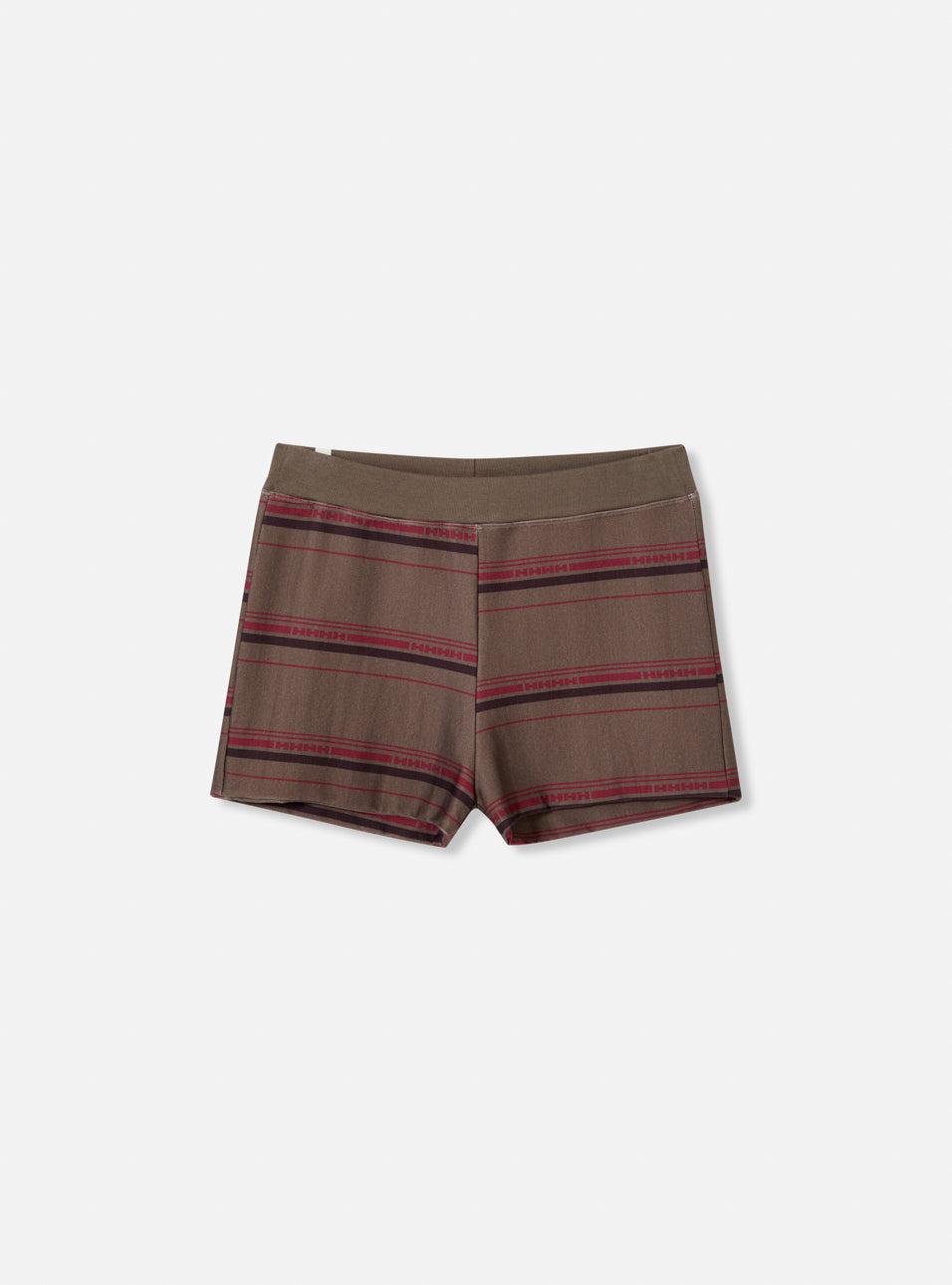 Short curto de malha listrado horizontal