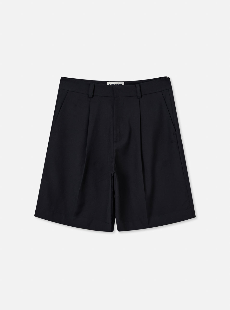 Bermuda com pregas de alfaiataria preto