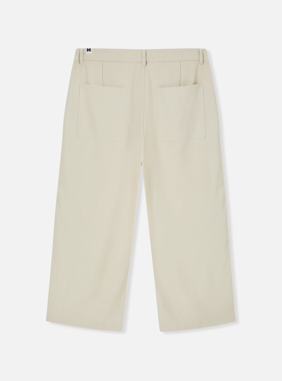 Calça wide leg cropped bege